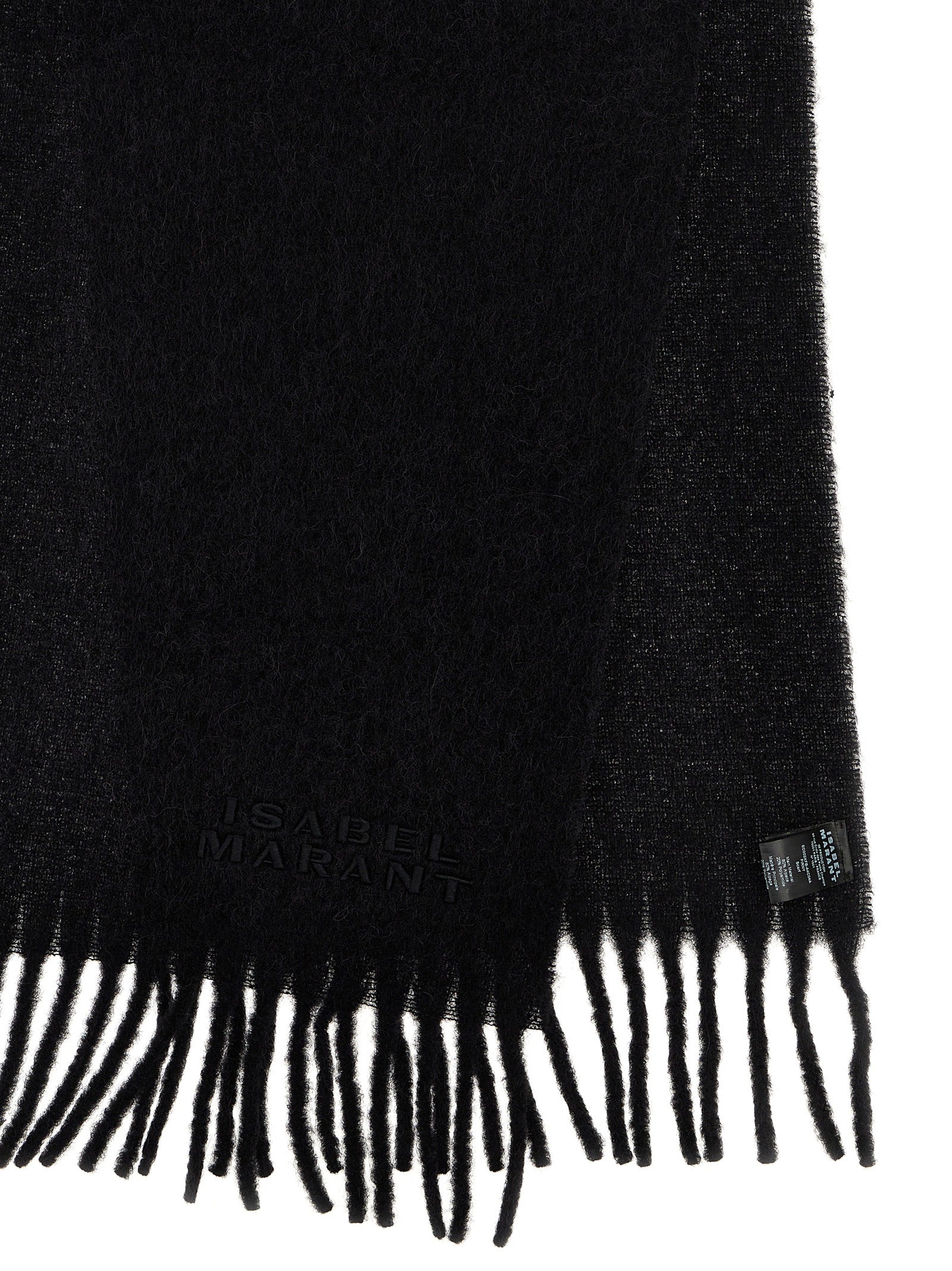 Isabel Marant Schwarzer Schal aus Alpaka und Leder