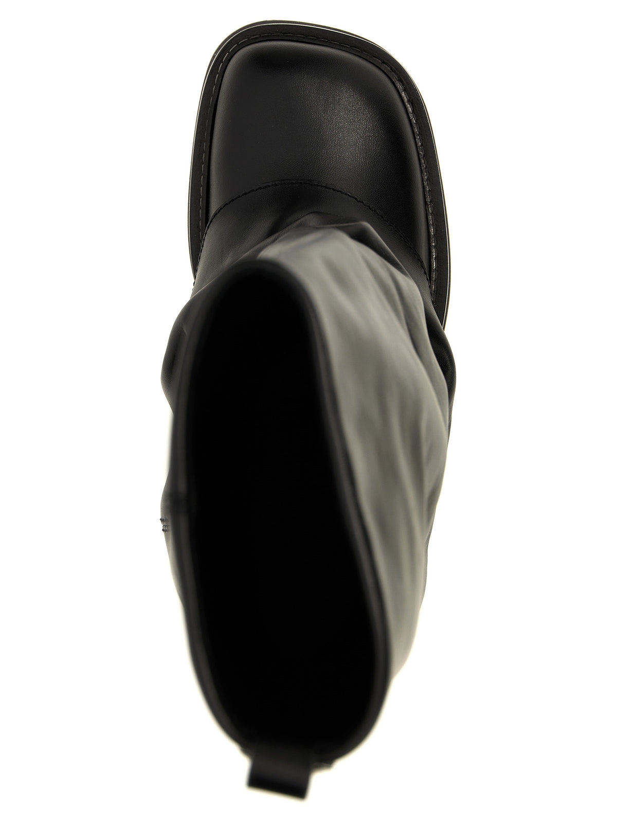 The Attico Schwarzes Kalbsleder Over-the-Knee