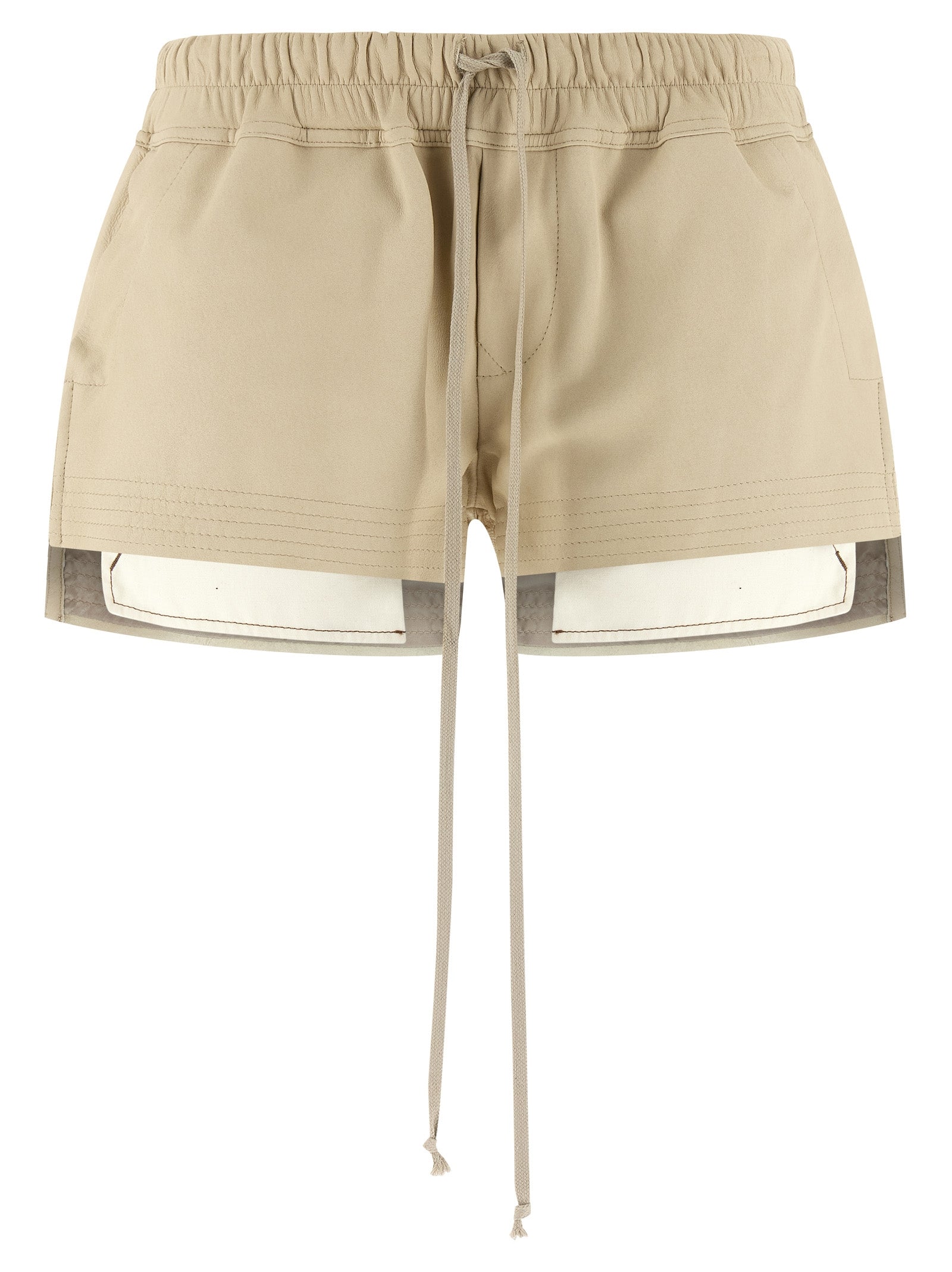 Rick Owens Beige Lammleder Bermuda Shorts