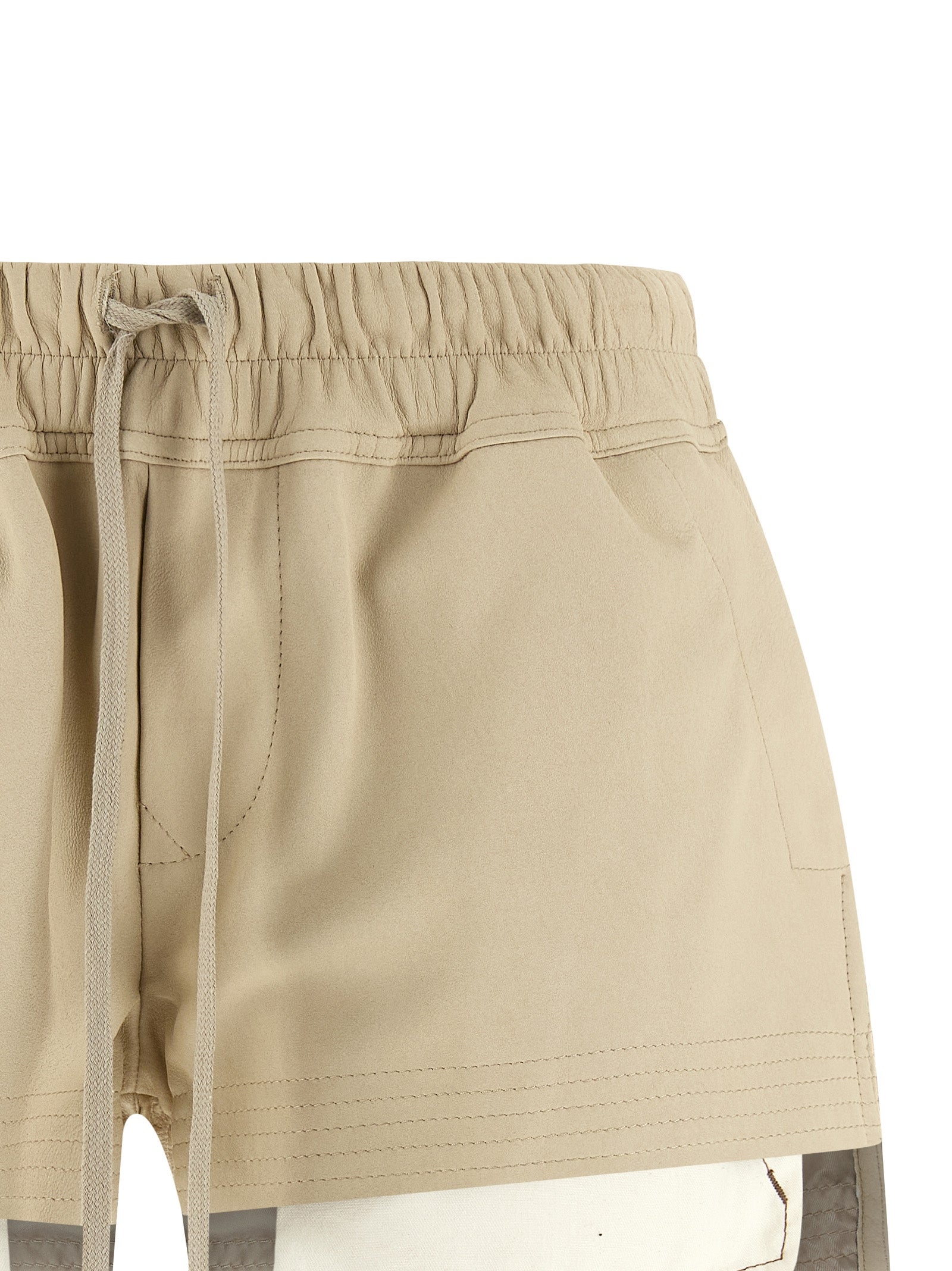 Rick Owens Beige Lammleder Bermuda Shorts