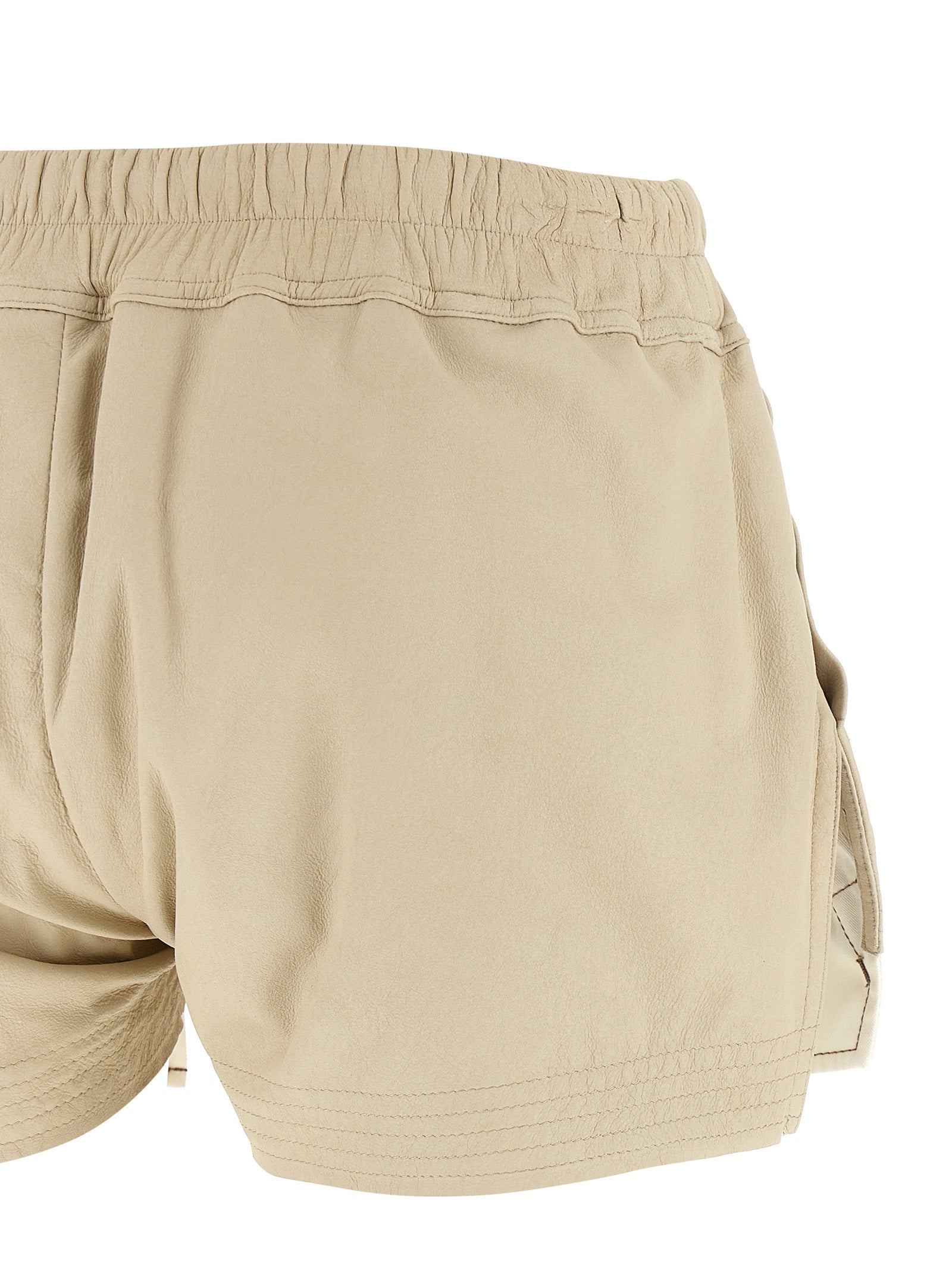 Rick Owens Beige Lammleder Bermuda Shorts