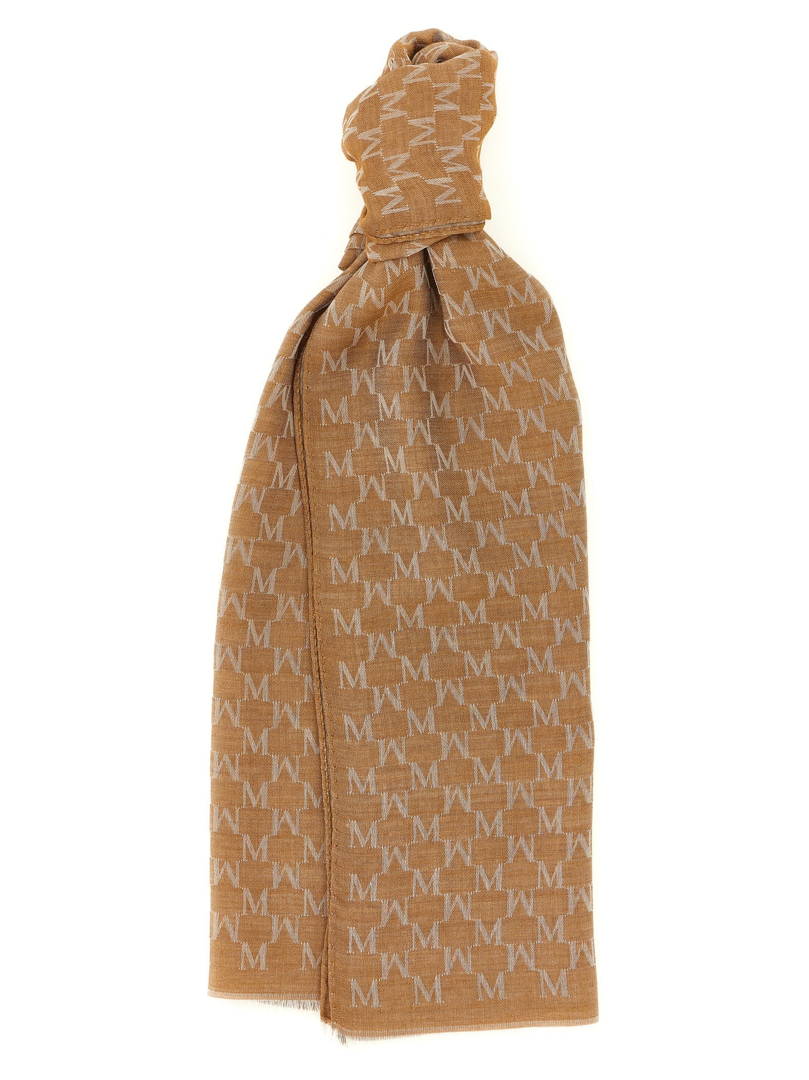Max Mara Brauner Baumwoll-Foulard