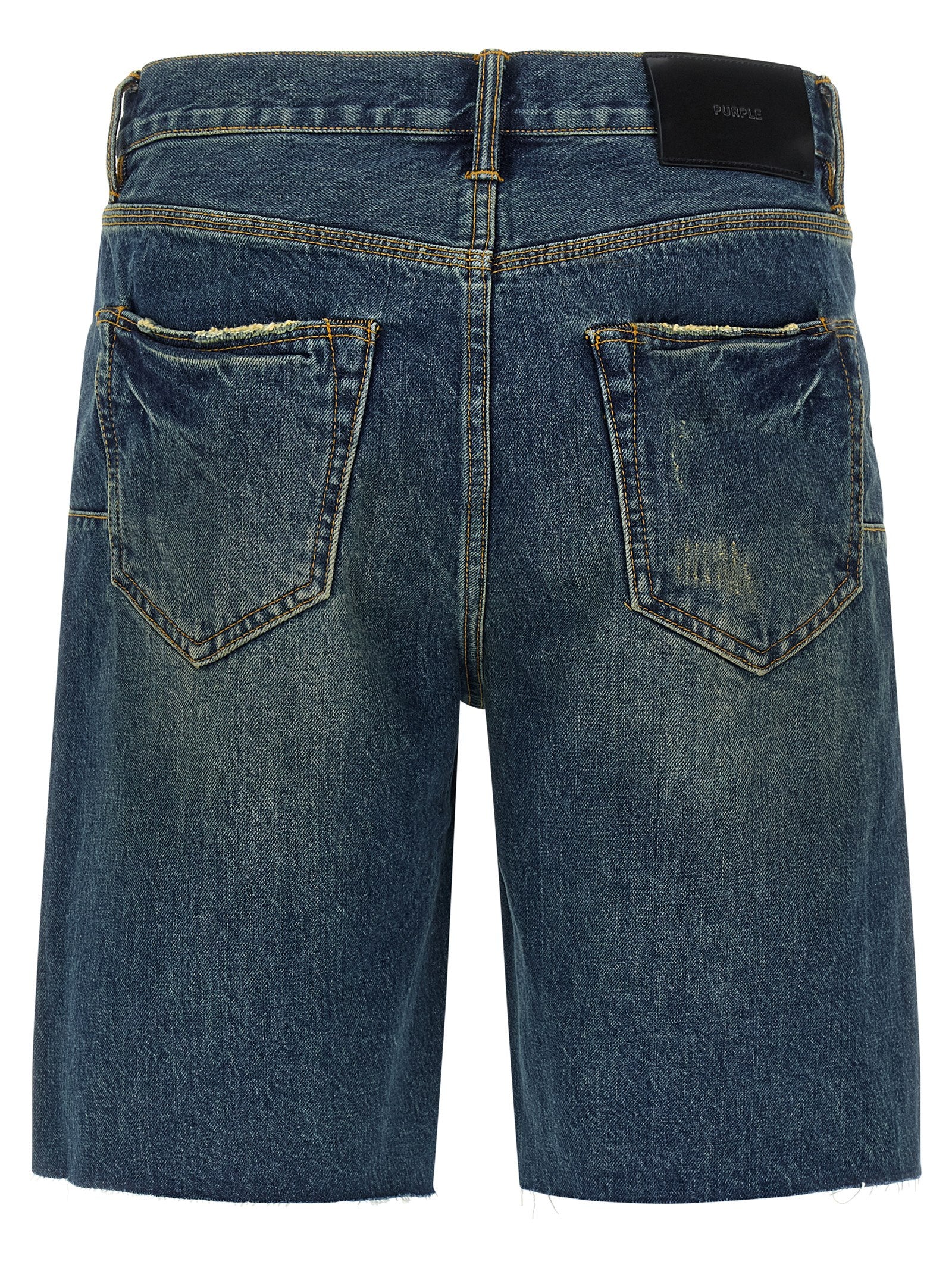 PURPLE Blaue Baumwoll-Bermudashorts