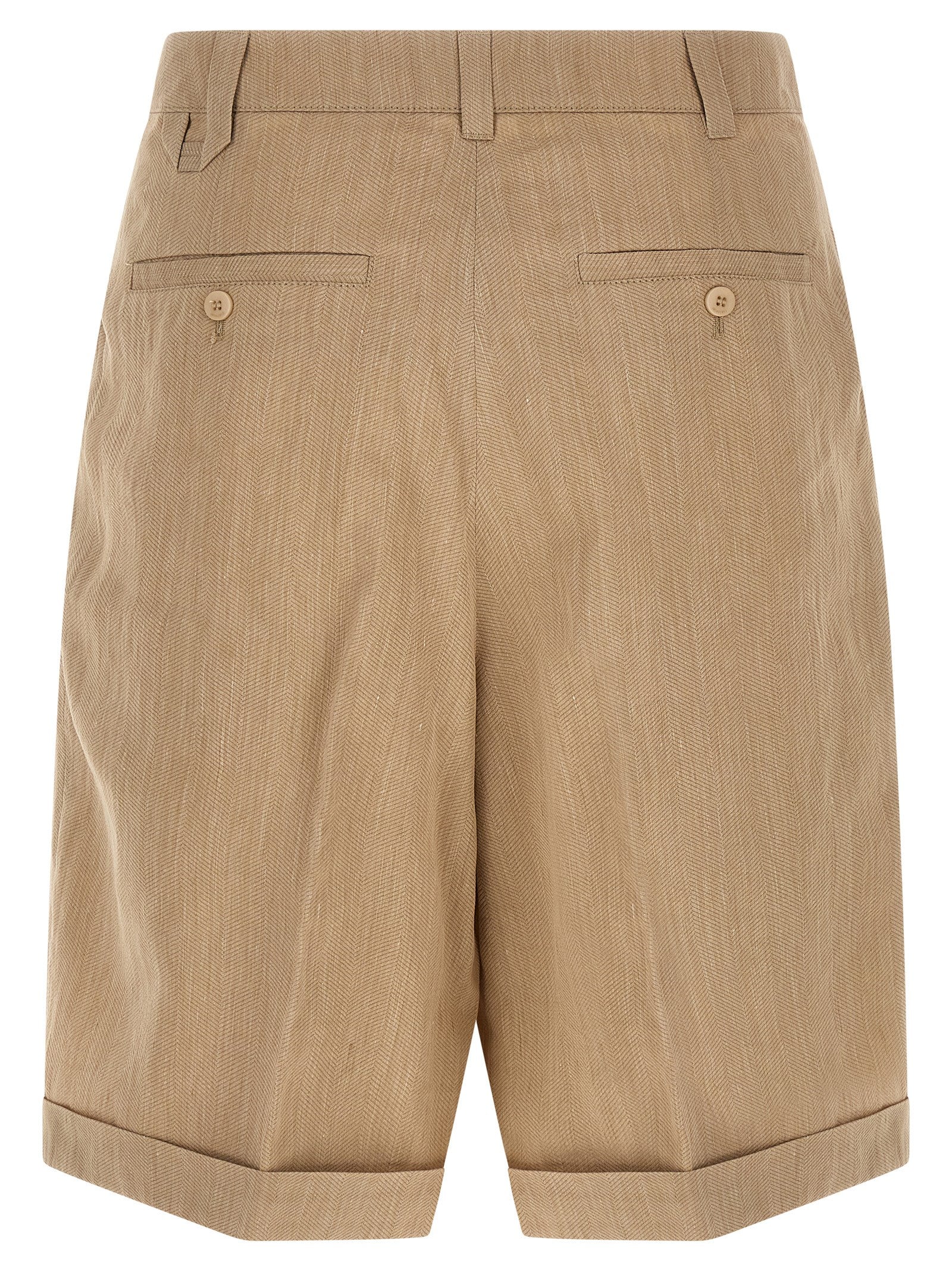 Jacquemus Beige Leinen Bermuda Shorts