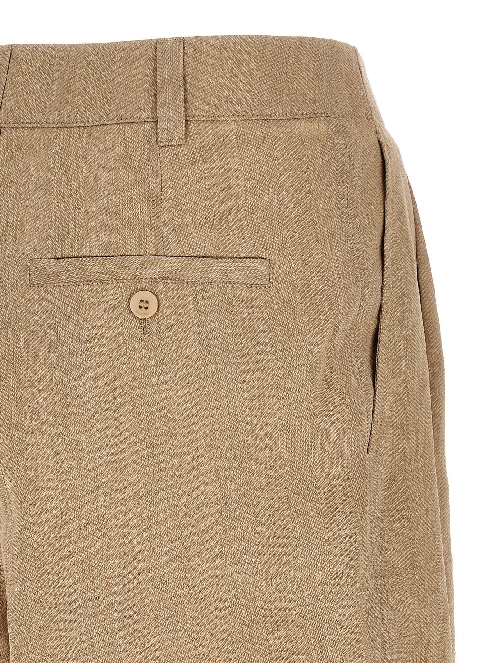 Jacquemus Beige Leinen Bermuda Shorts