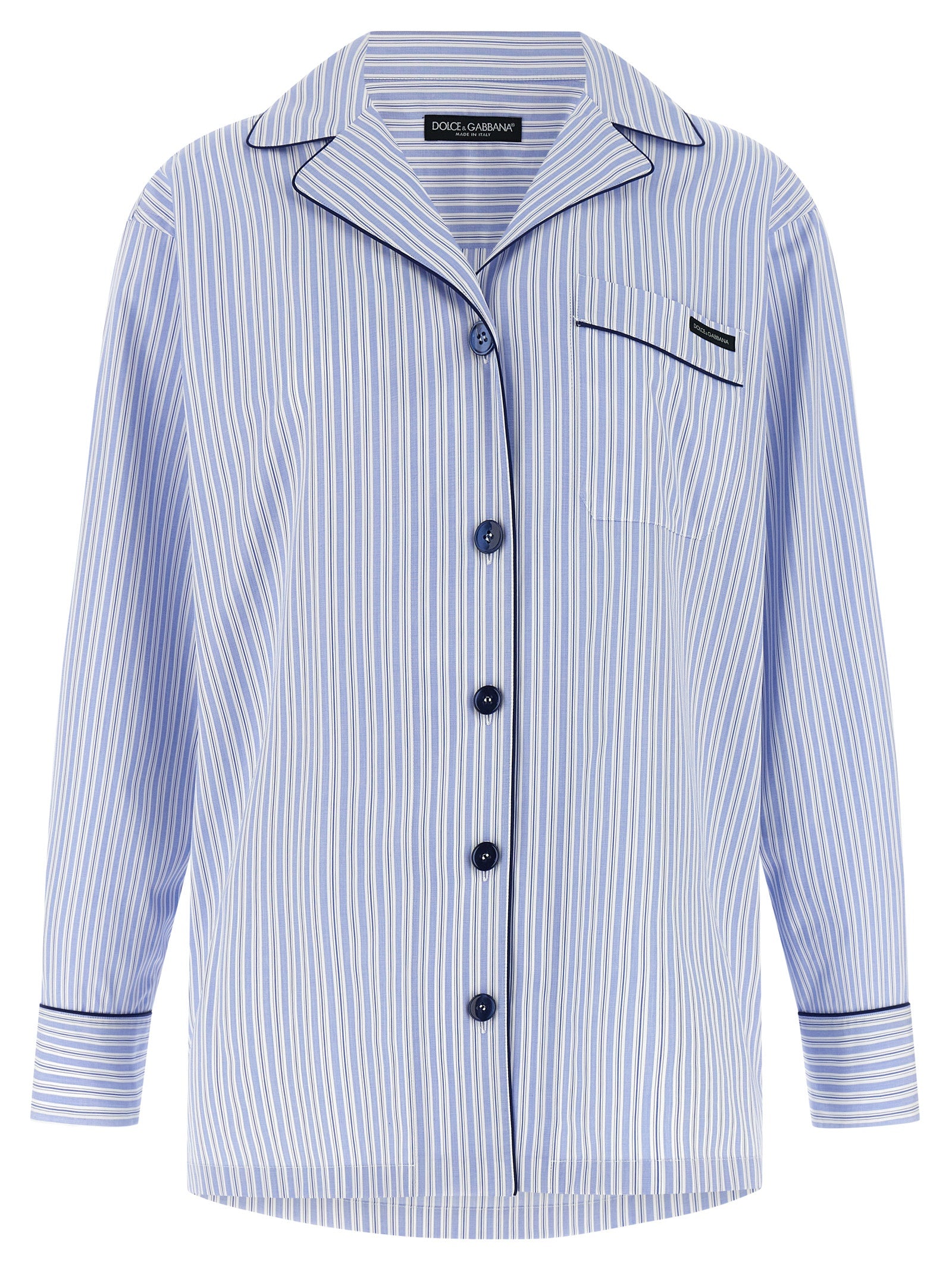 Dolce & Gabbana Blaue Baumwollbluse