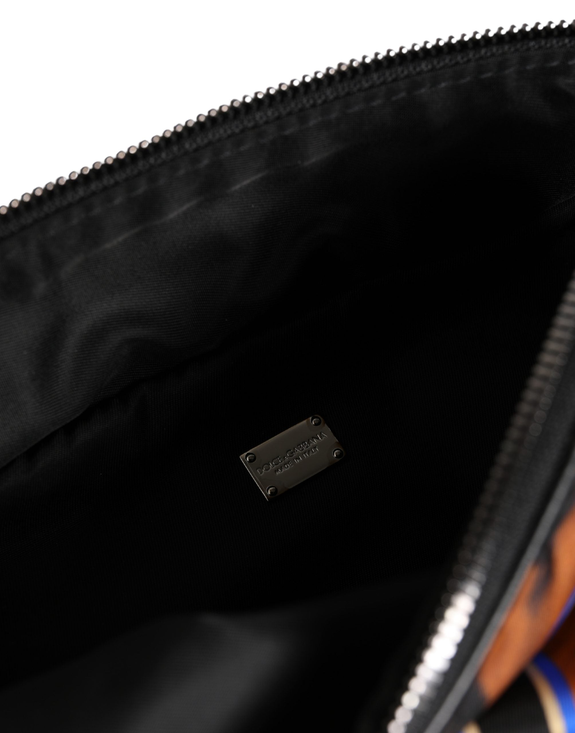 Dolce & Gabbana Braune Bauchtasche aus Nylon mit Tiger-Print für Herren