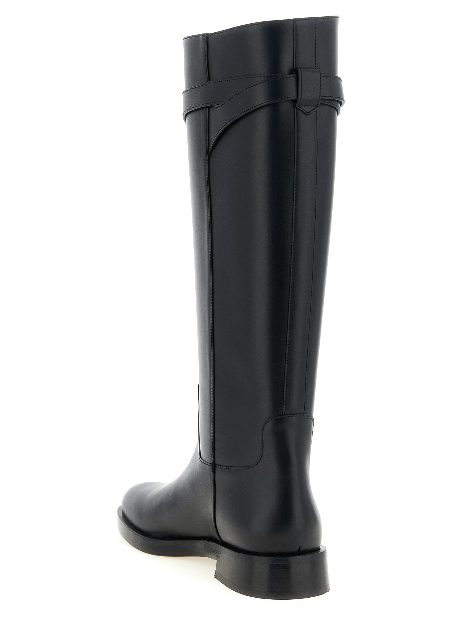 Valentino Garavani Schwarzes Kalbsleder Over-the-Knee