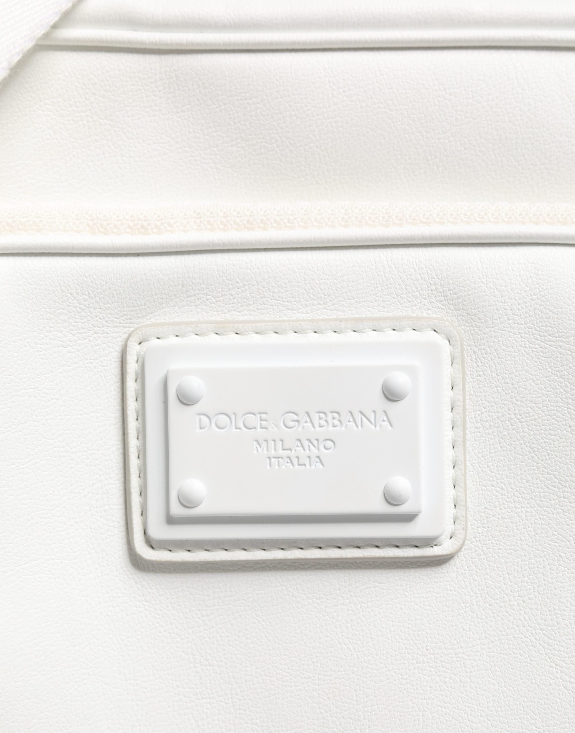 Dolce & Gabbana Weiße Umhängetasche mit Logo-Plakette für Herren