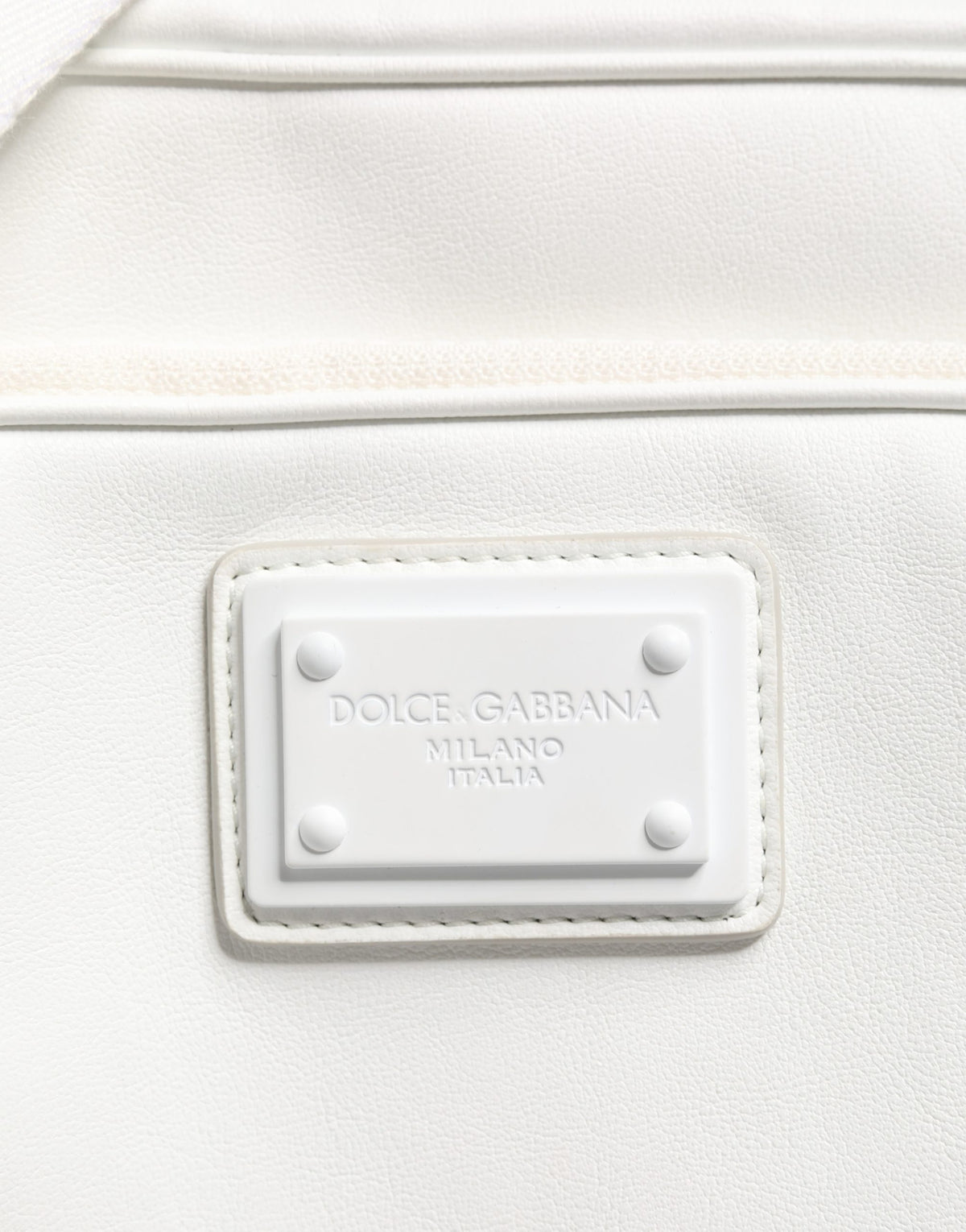 Dolce & Gabbana Weiße Umhängetasche mit Logo-Plakette für Herren