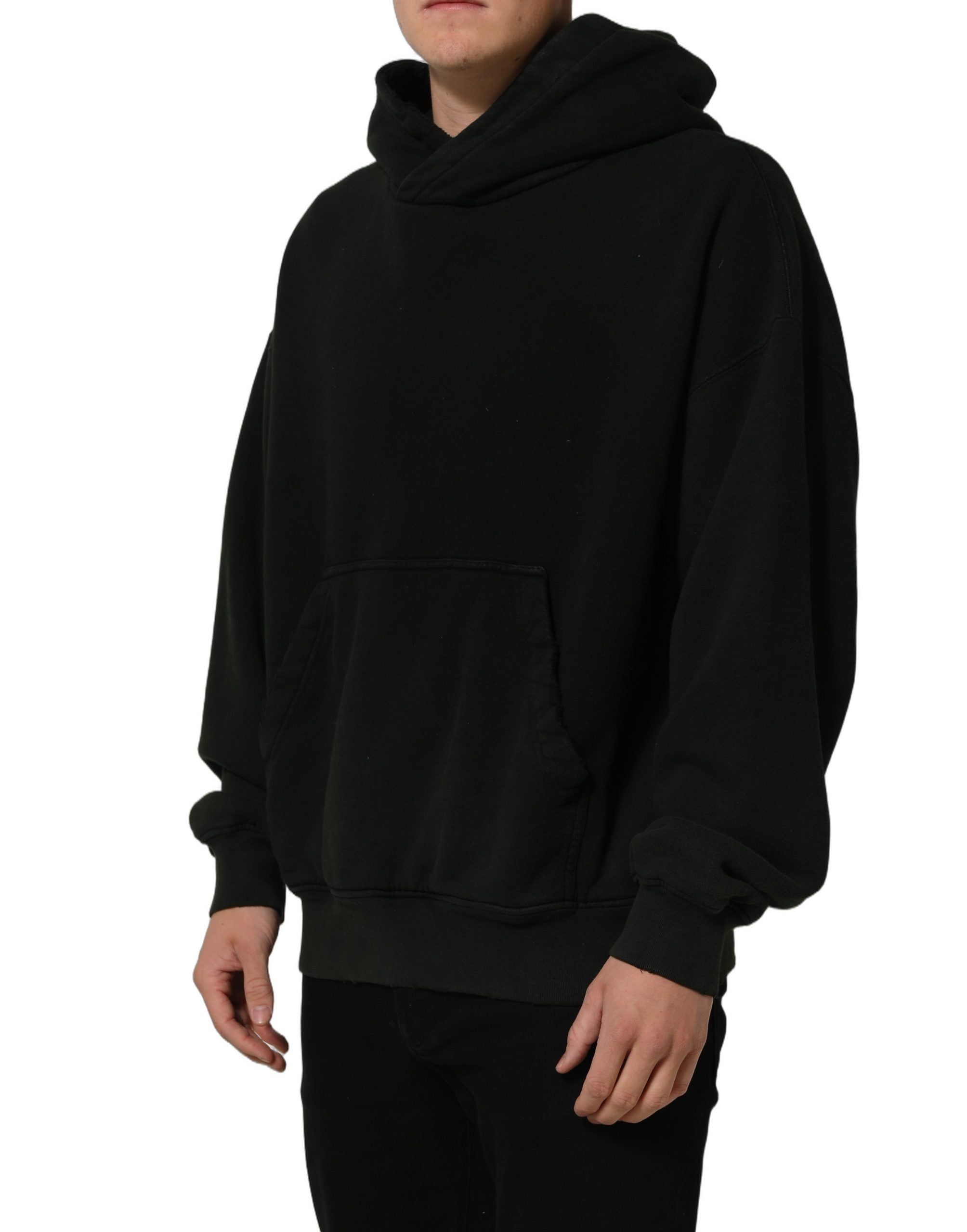 Dolce & Gabbana Schwarzer Kapuzenpullover aus Baumwolle für Herren