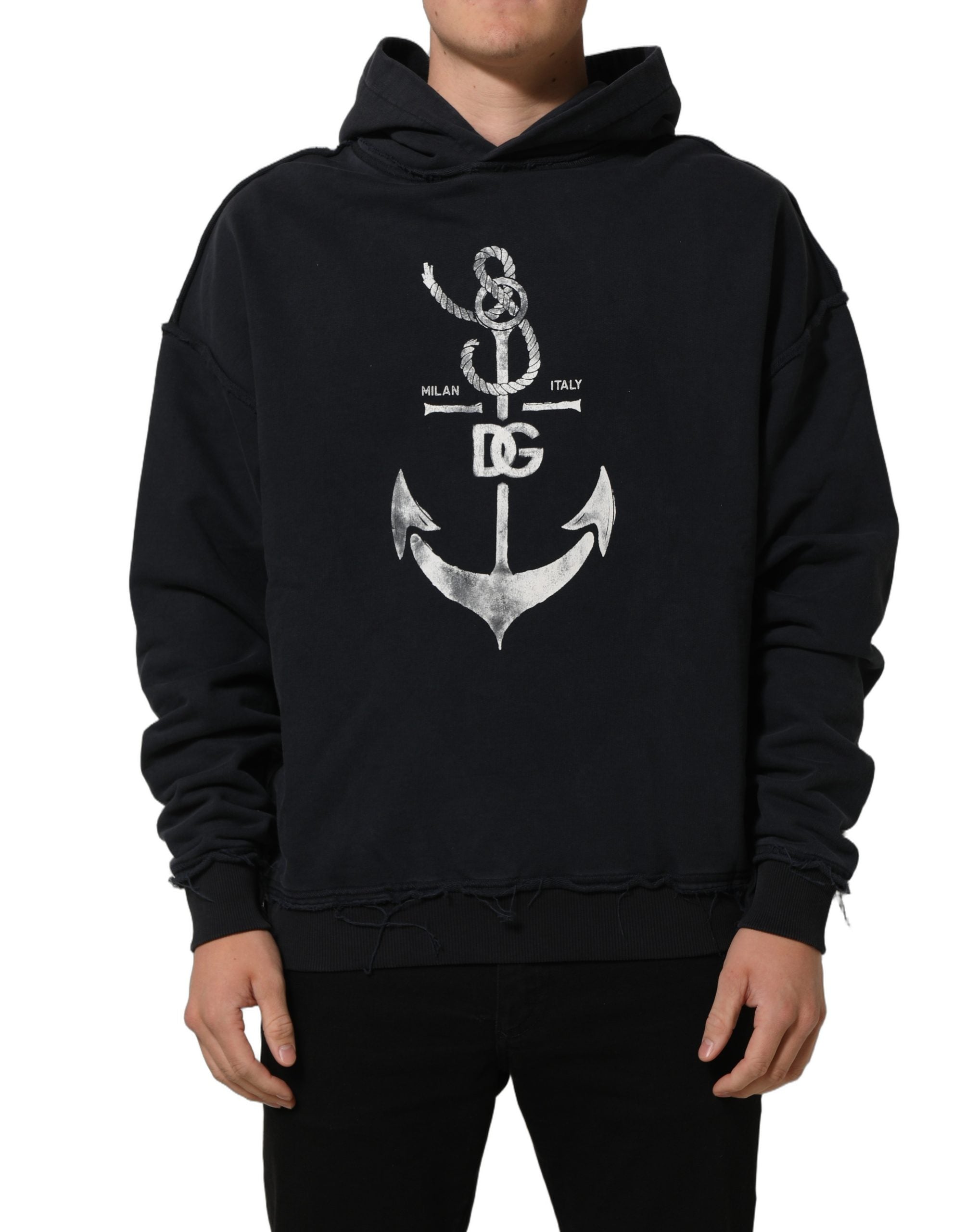 Dolce & Gabbana Kapuzenpullover mit schwarzem Anker-Print
