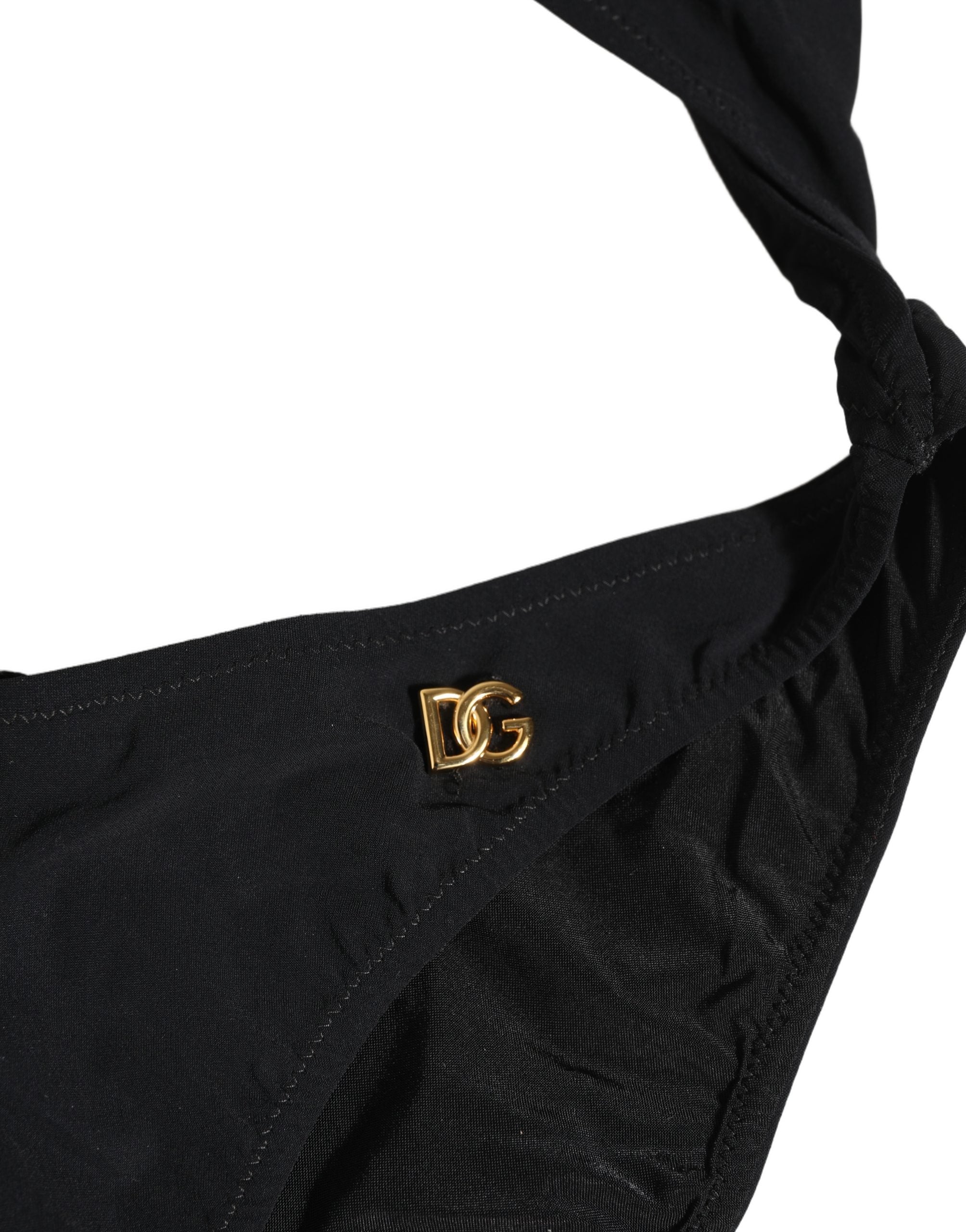 Dolce & Gabbana Schwarzer Badeanzug mit Cut-Out und Logo
