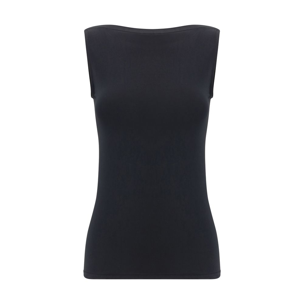 Wolford Ärmelloses T-Shirt aus Modal in Schwarz
