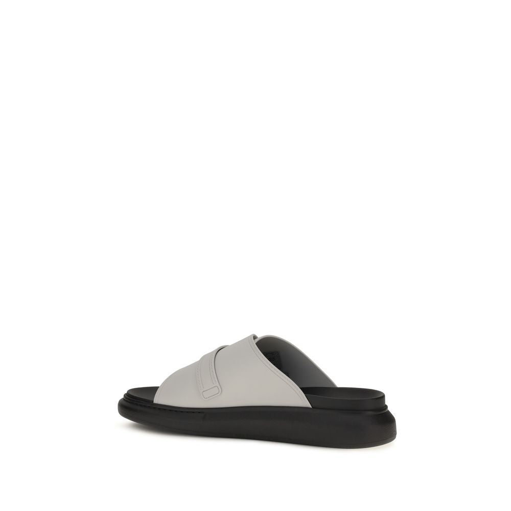 Alexander McQueen Graue Kalbsleder Bos Taurus Plateau-Sandalen