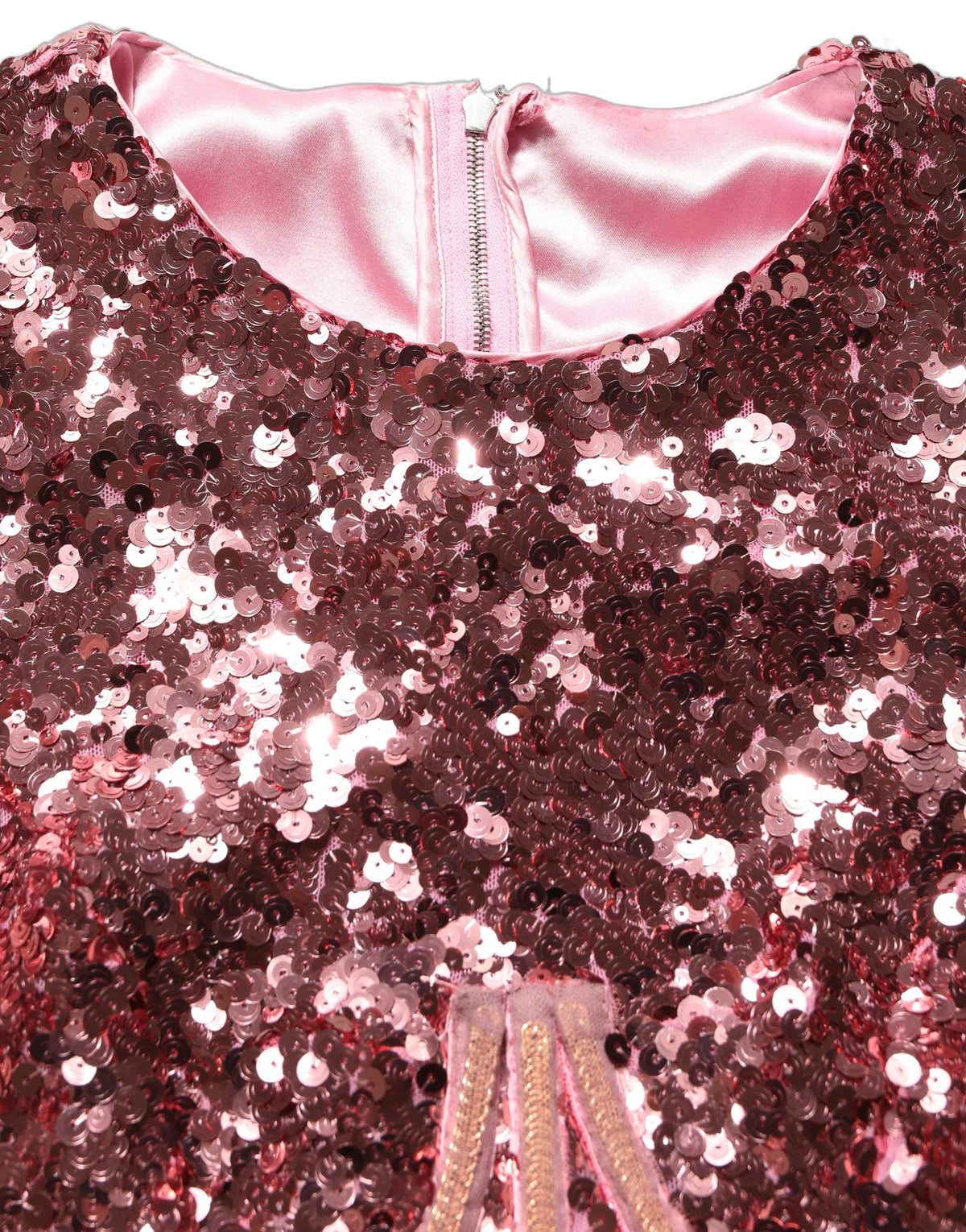 Dolce & Gabbana Langes pinkfarbenes Pailletten-Abendkleid mit Korsett-Detailing