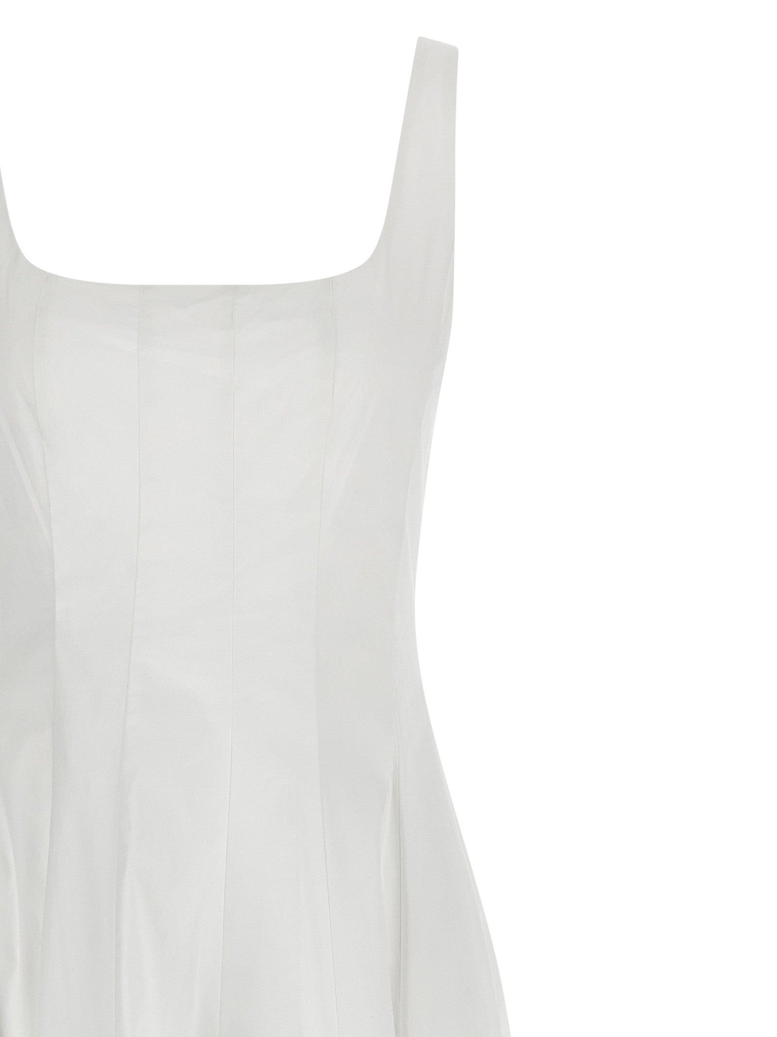 Staud Weißes Baumwoll-Midikleid