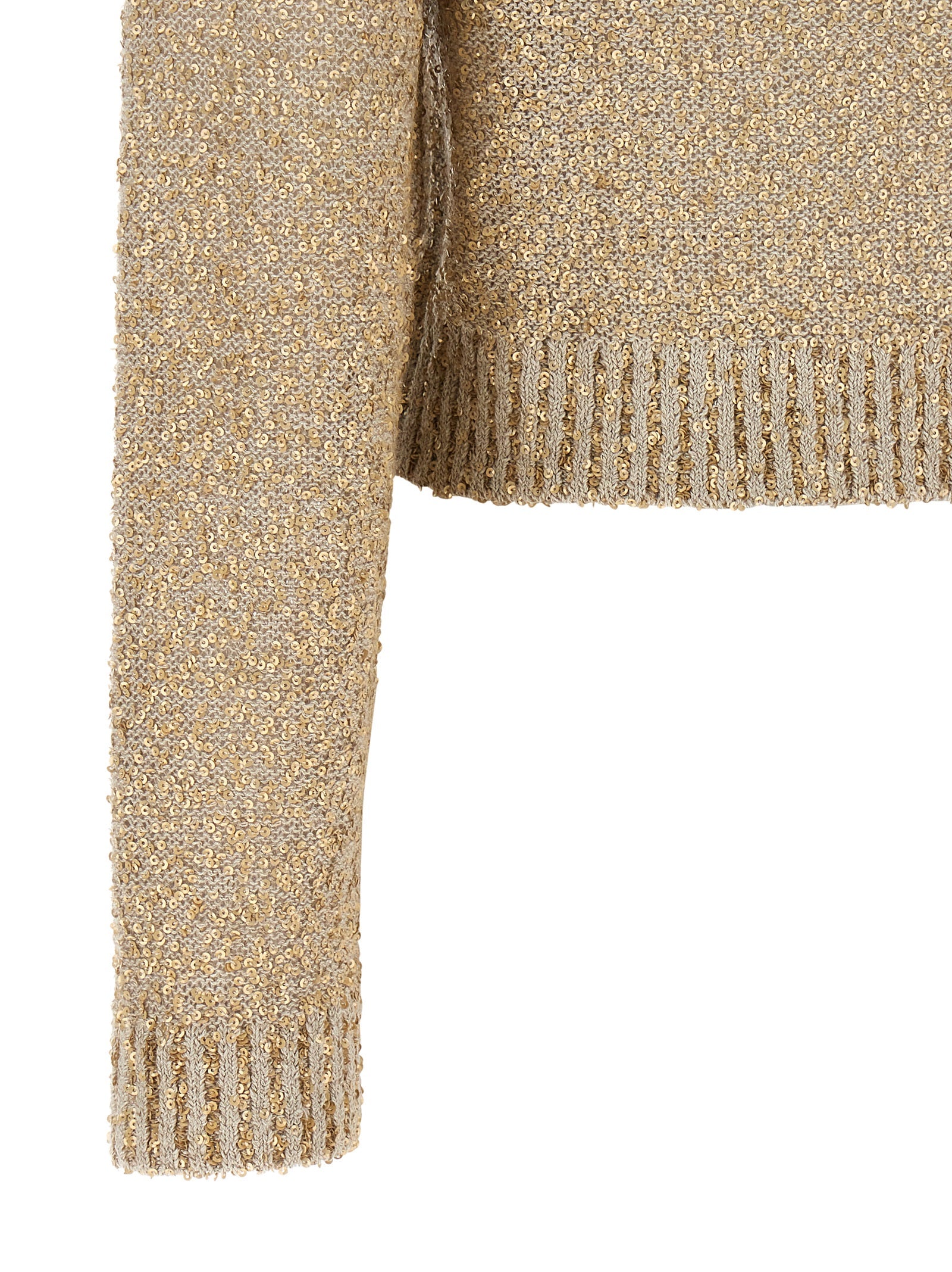 Brunello Cucinelli Gold Leinen-Strickjacke
