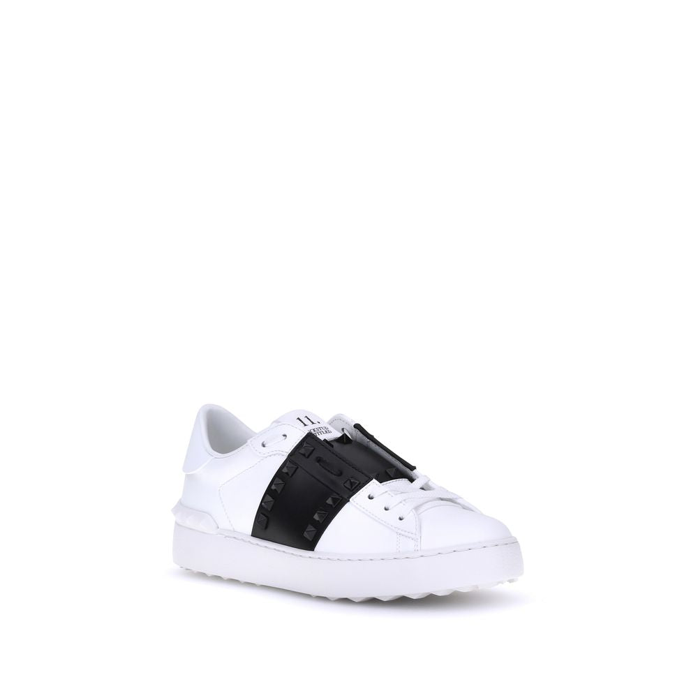 Valentino Garavani Weiße Low-Top-Sneaker aus Kalbsleder Bos Taurus