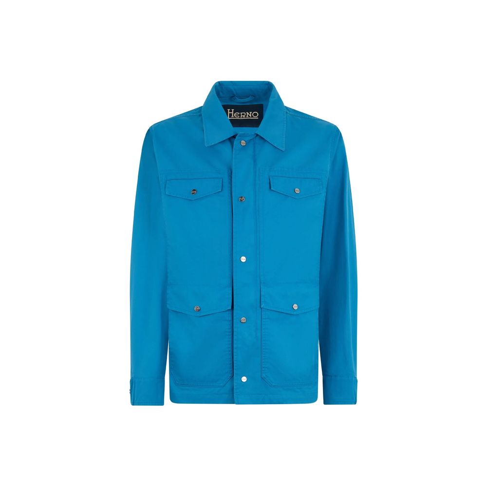 Herno Blaue Baumwoll-Shell-Jacke