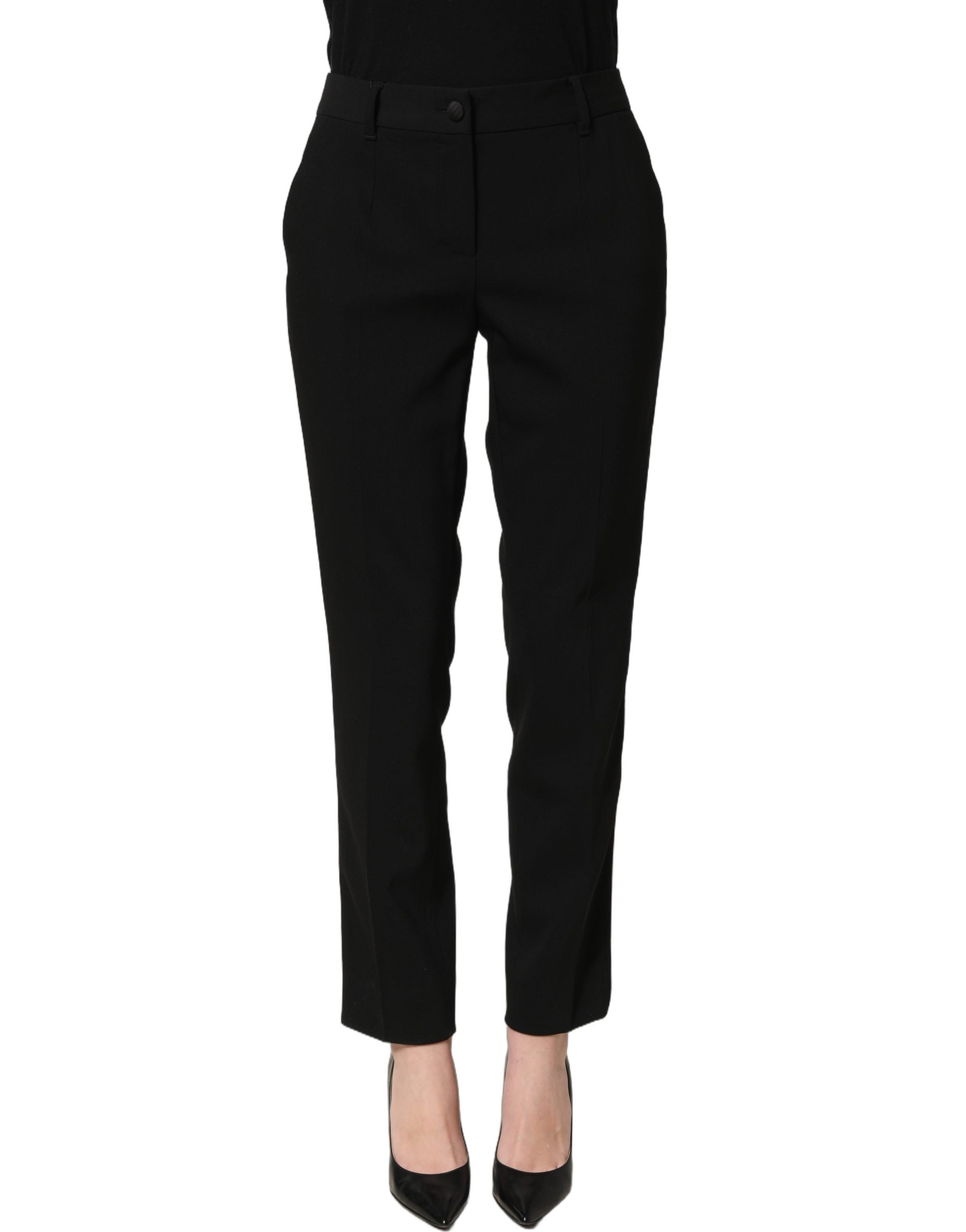 Dolce & Gabbana Schwarze High-Waist Straight Leg Hose