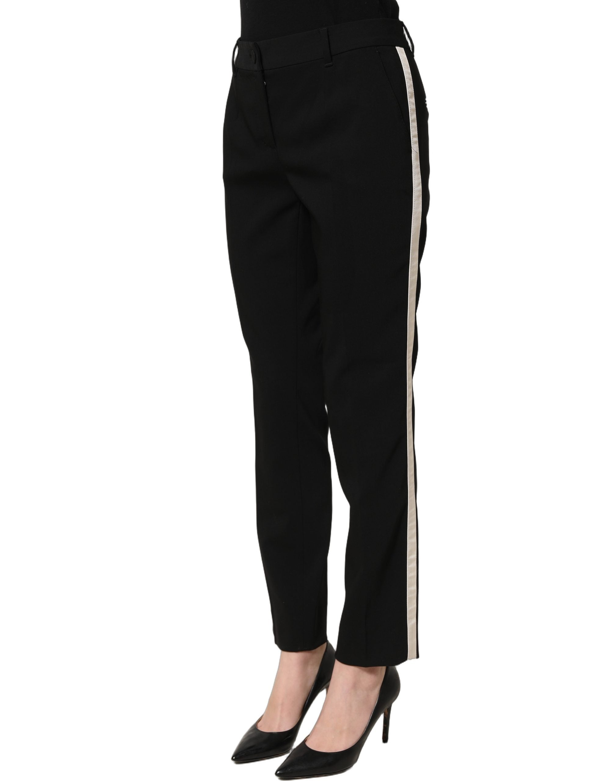 Dolce & Gabbana Schwarze High-Waist Straight Leg Hose