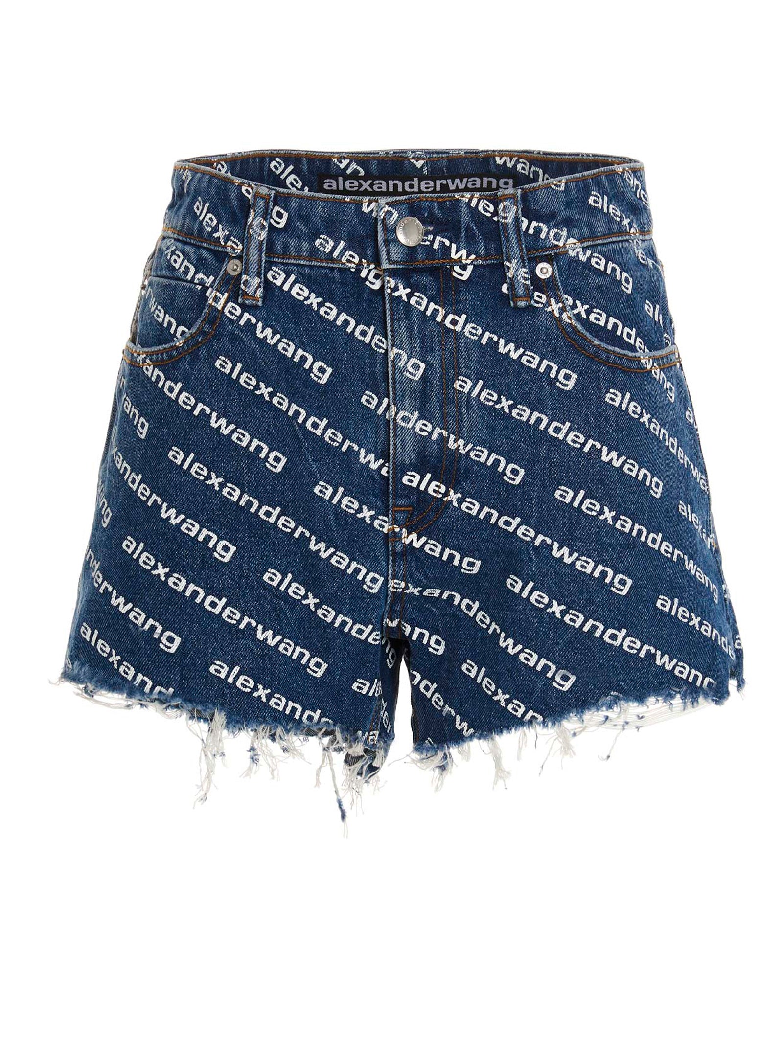 DENIM X ALEXANDER WANG Blaue Baumwoll-Bermudashorts