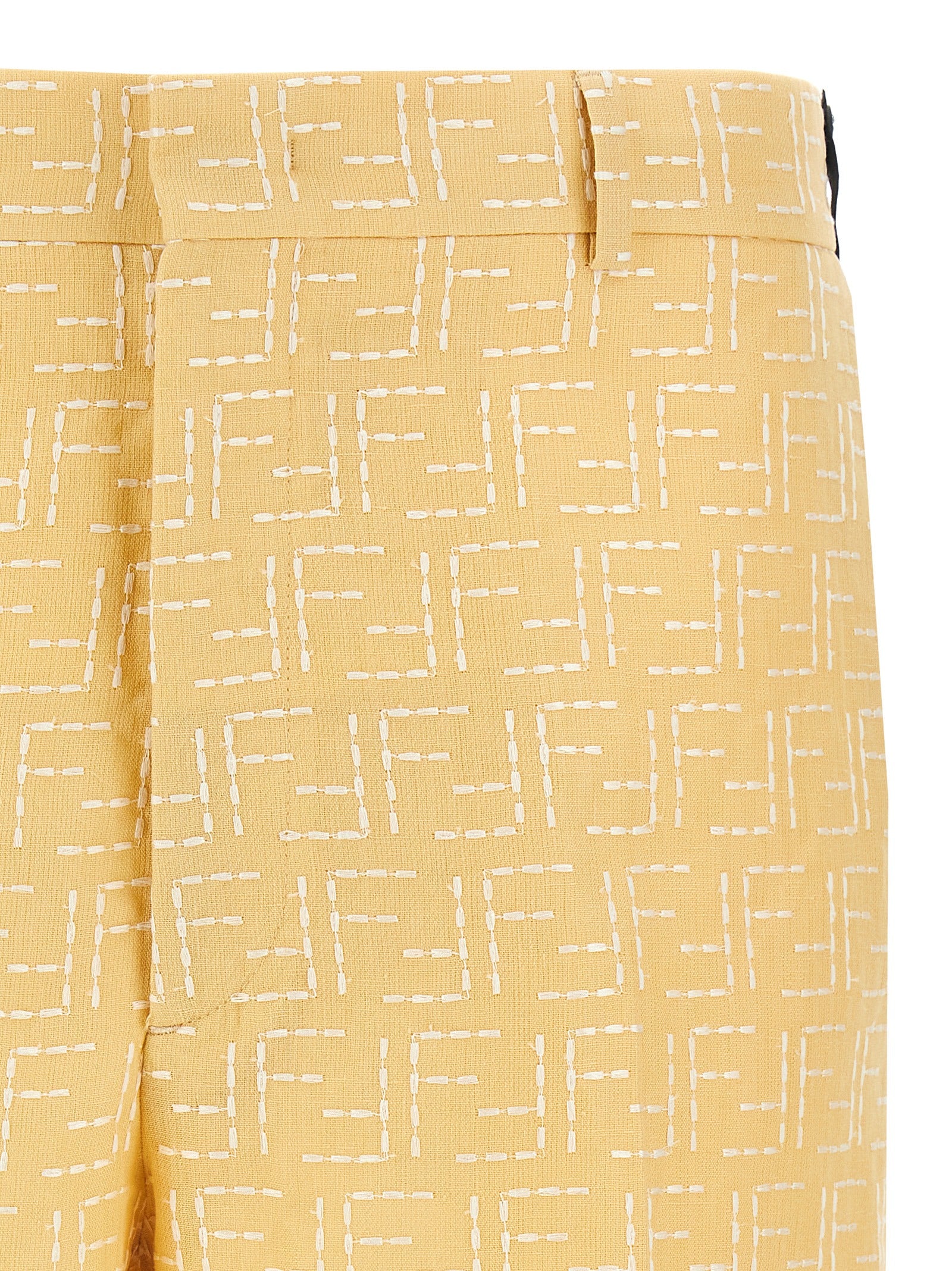 Fendi Zweifarbige Leinen-Bermudashorts