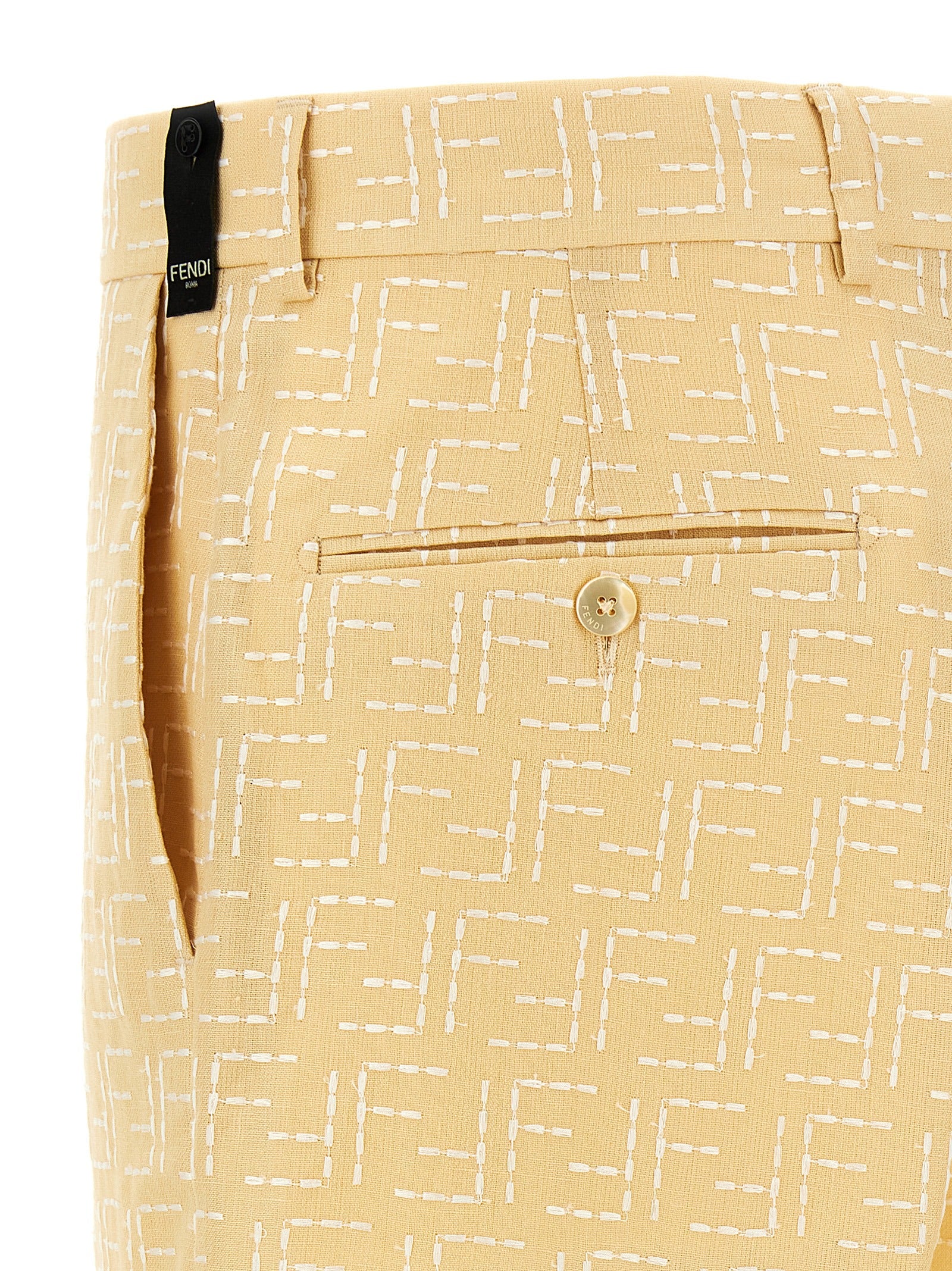 Fendi Zweifarbige Leinen-Bermudashorts