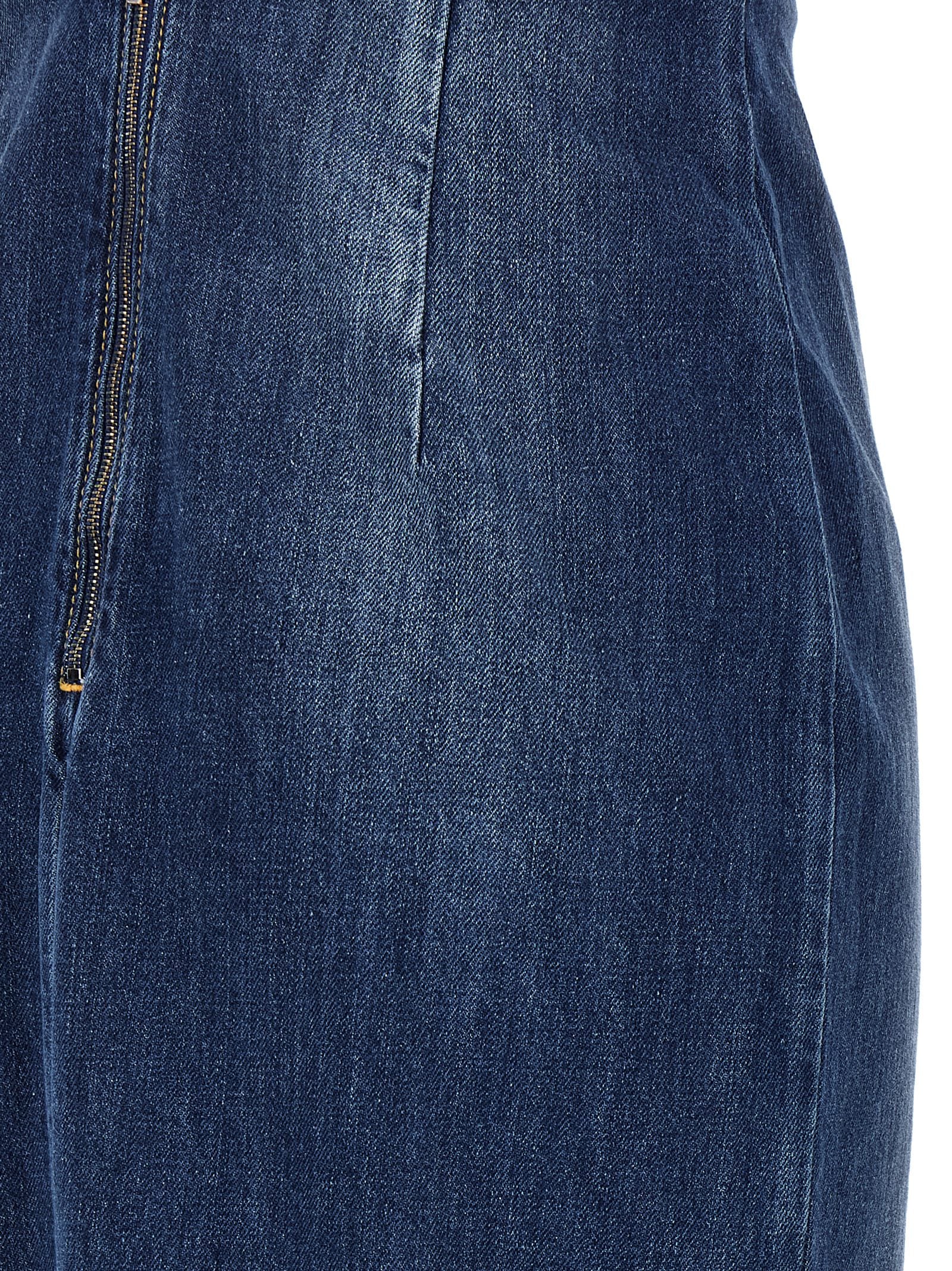 Nensi Dojaka Blaues Baumwoll-Midikleid