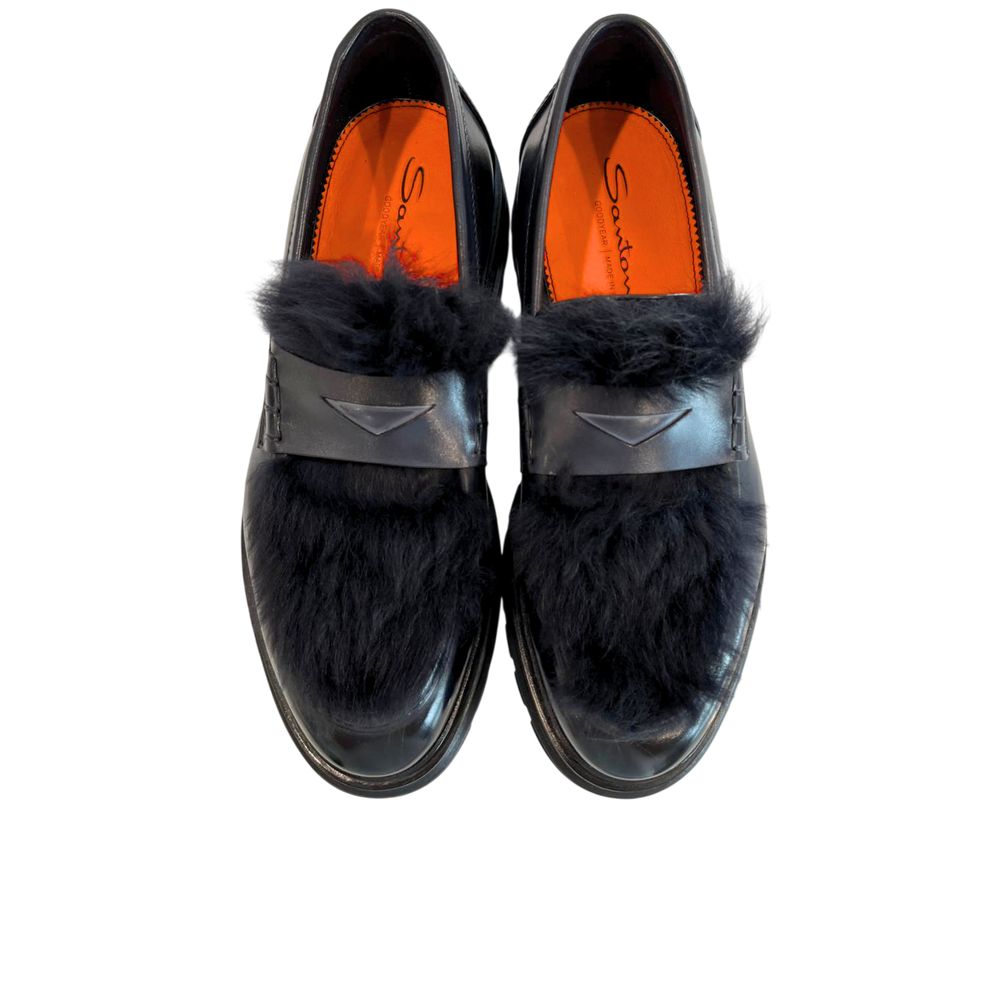 Santoni Blaue Mokassins aus Leder für Herren