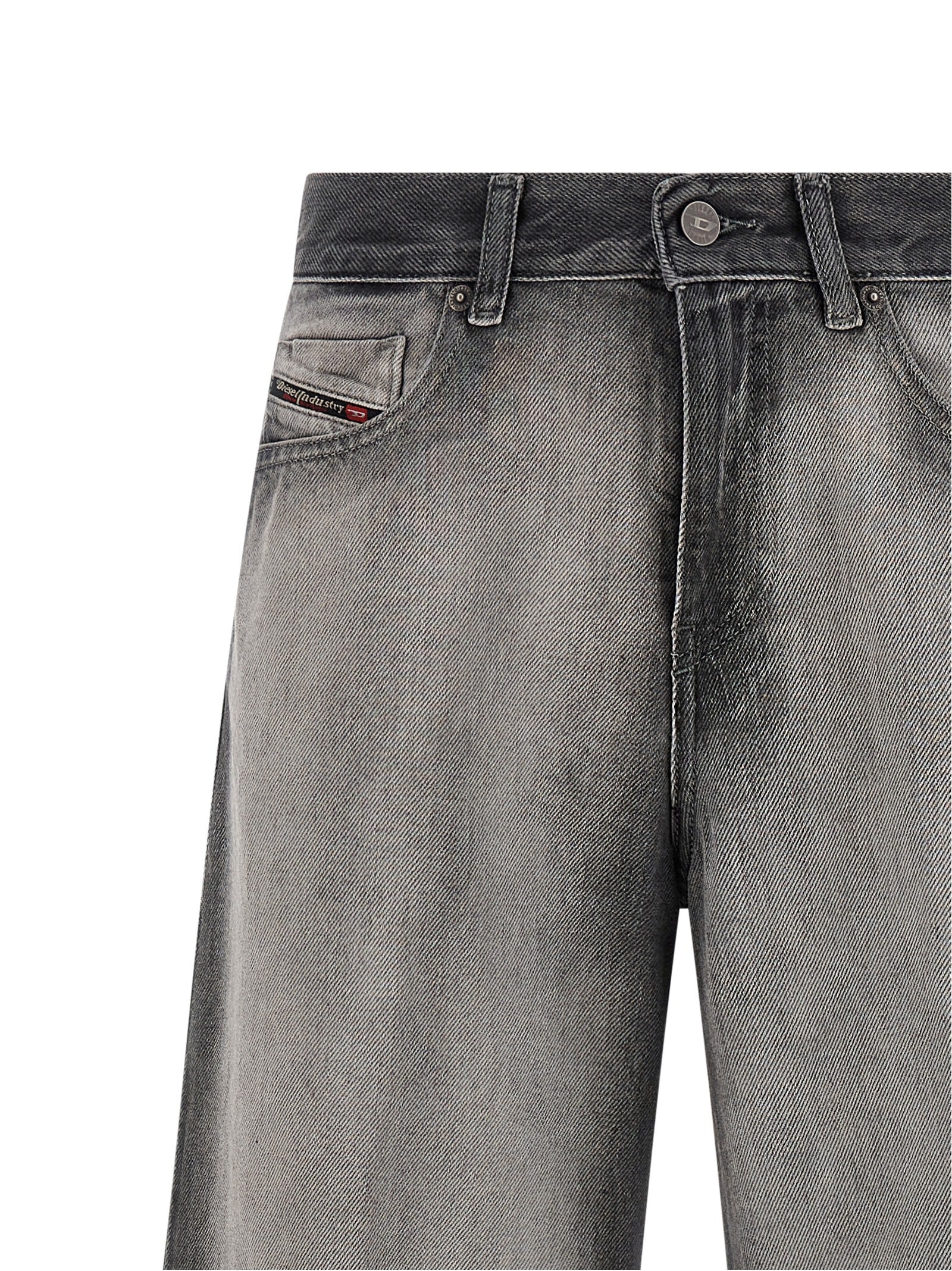 Diesel Graue Baumwoll-Jeans mit Schlag