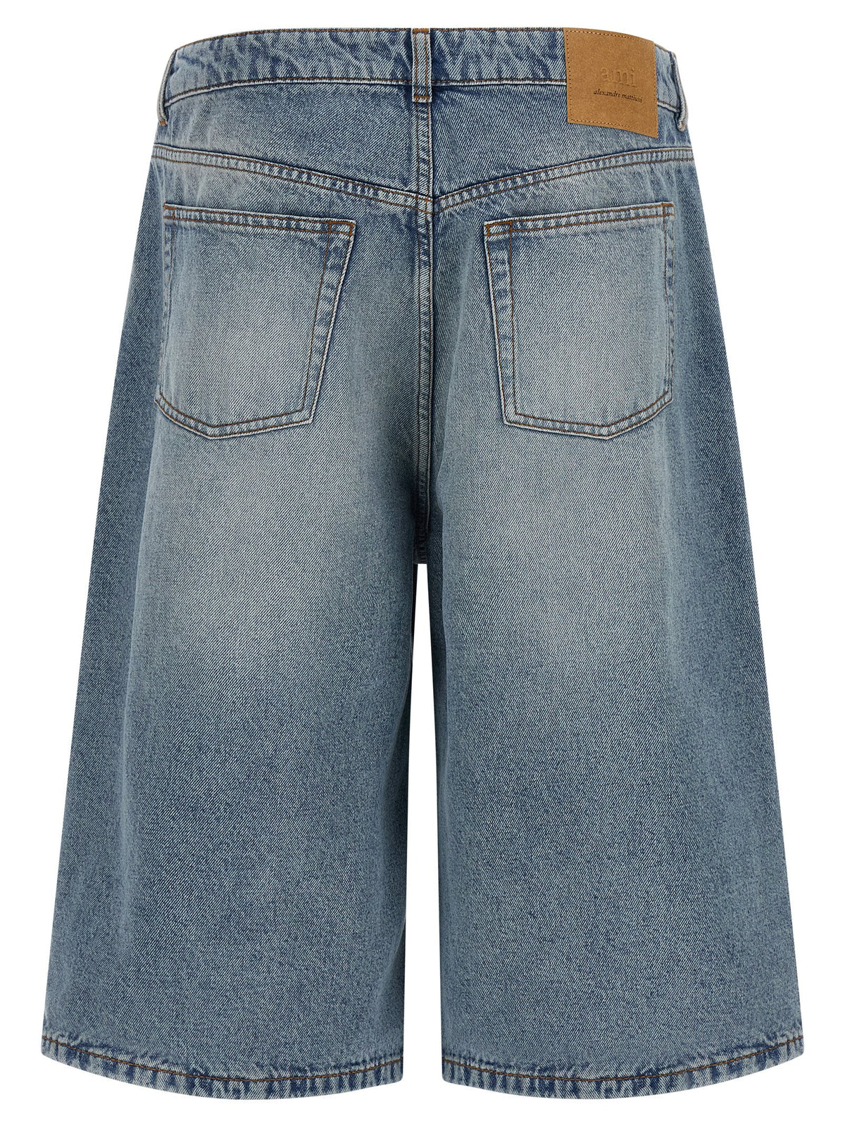 Ami Paris Blaue Baumwoll-Bermudashorts