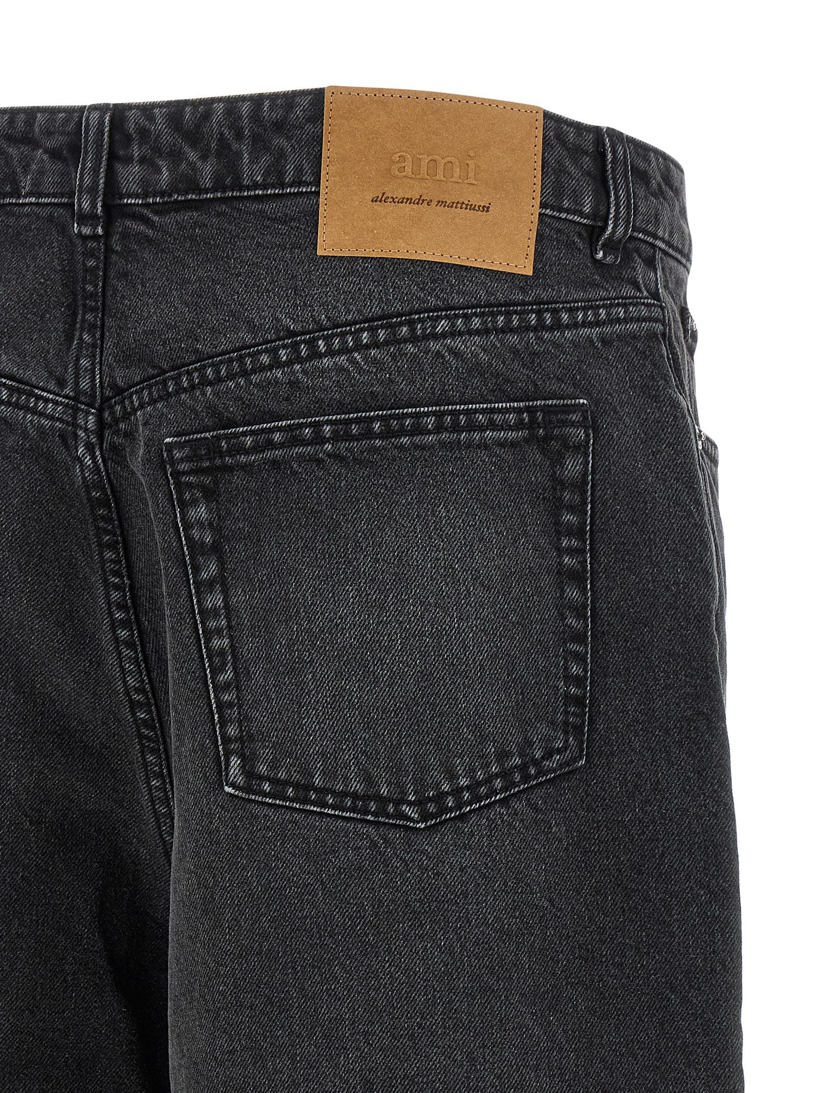 Ami Paris Schwarze Baumwoll-Bermudashorts