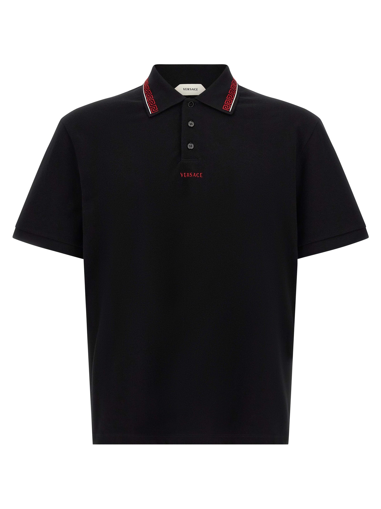 Versace Schwarzes Baumwoll-Poloshirt