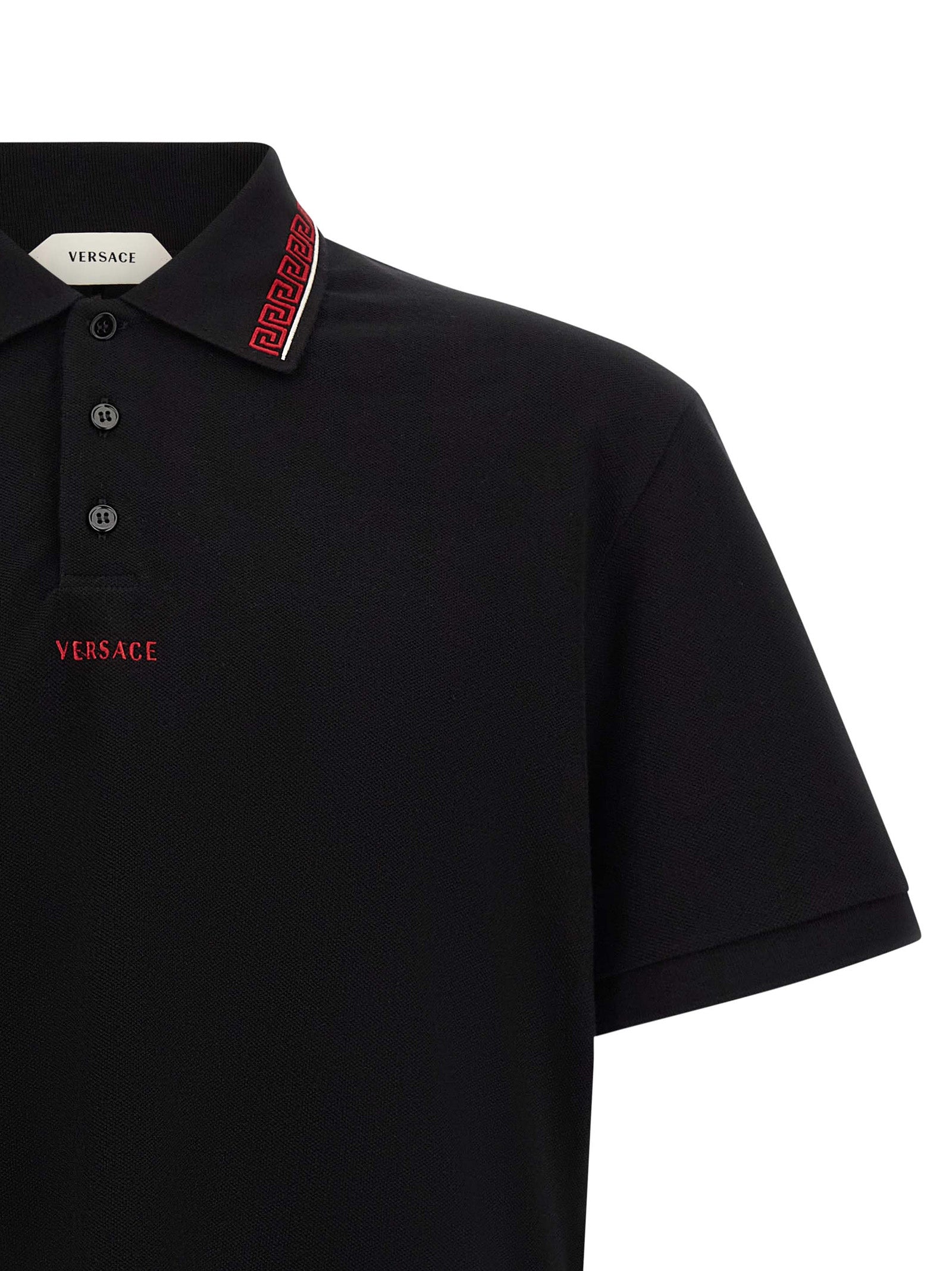 Versace Schwarzes Baumwoll-Poloshirt