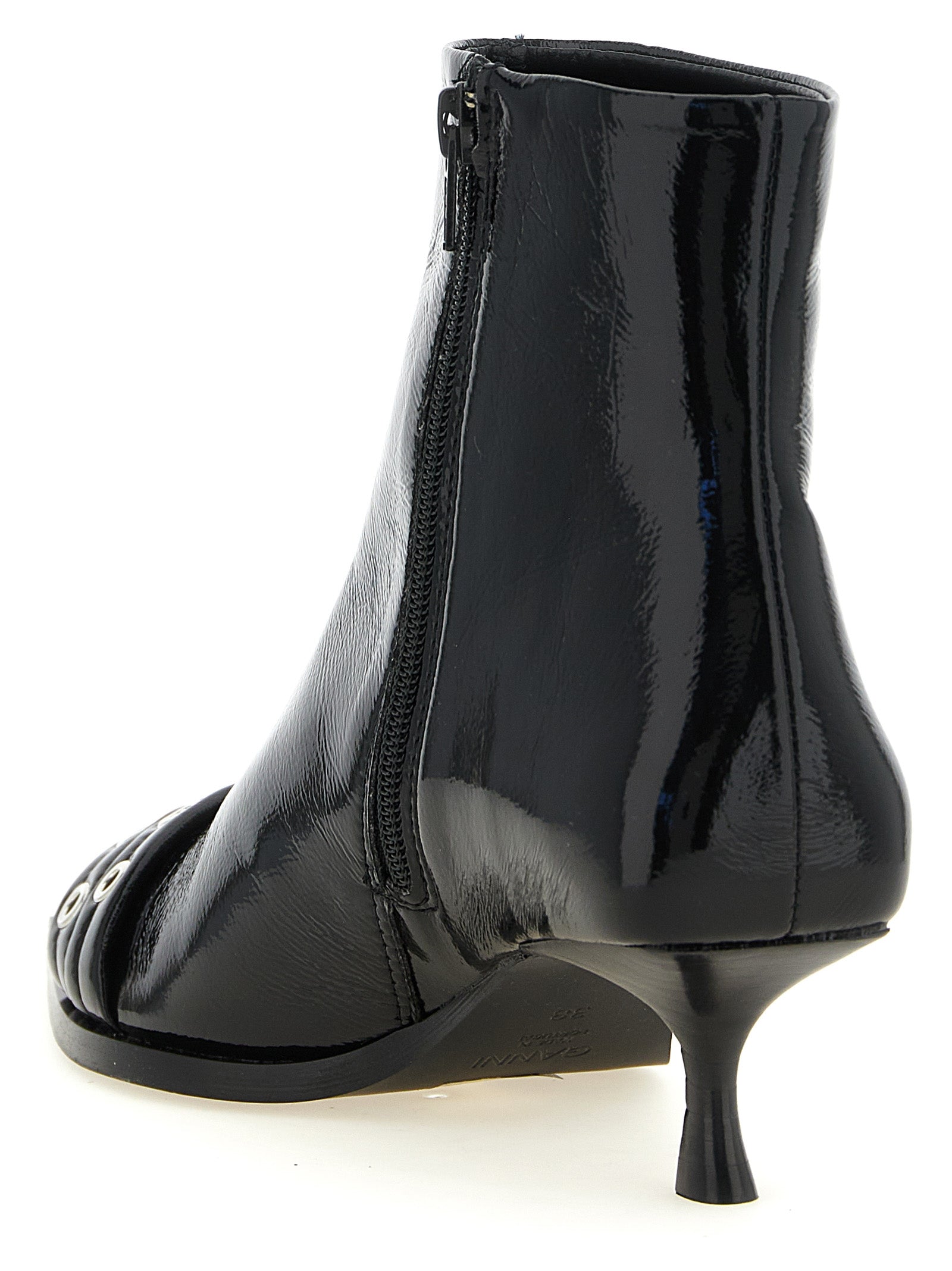 Ganni Schwarze Stiefeletten aus Polyethylen
