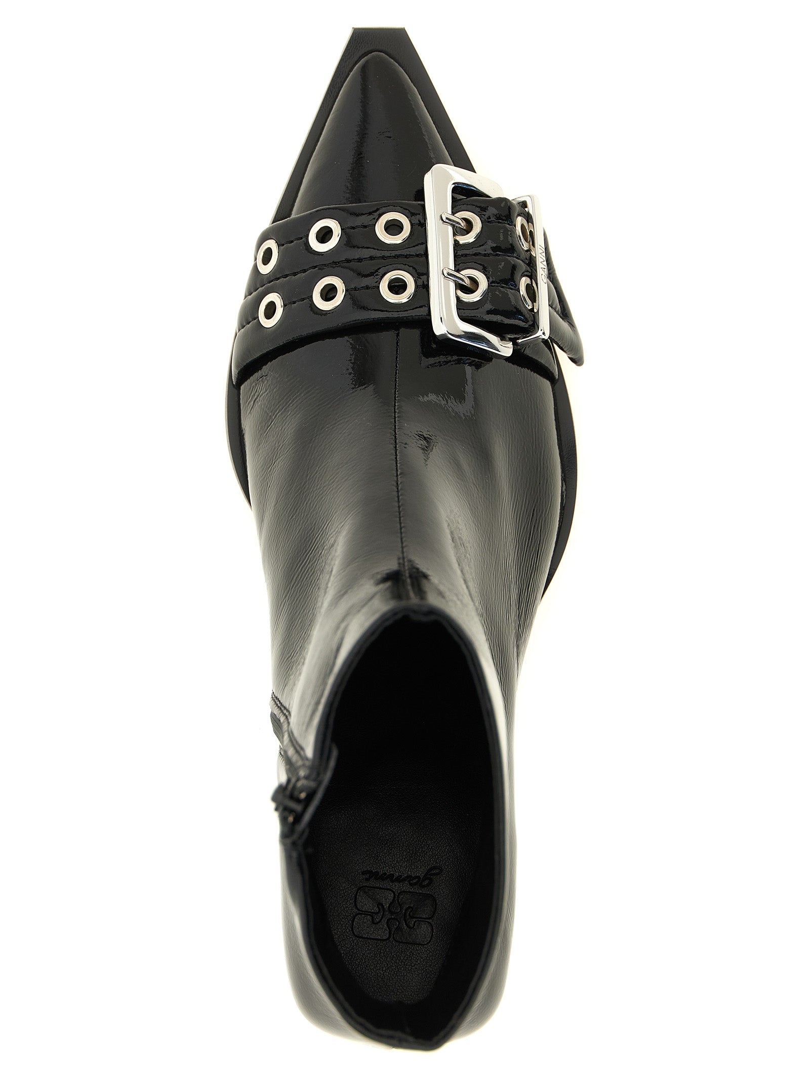 Ganni Schwarze Stiefeletten aus Polyethylen