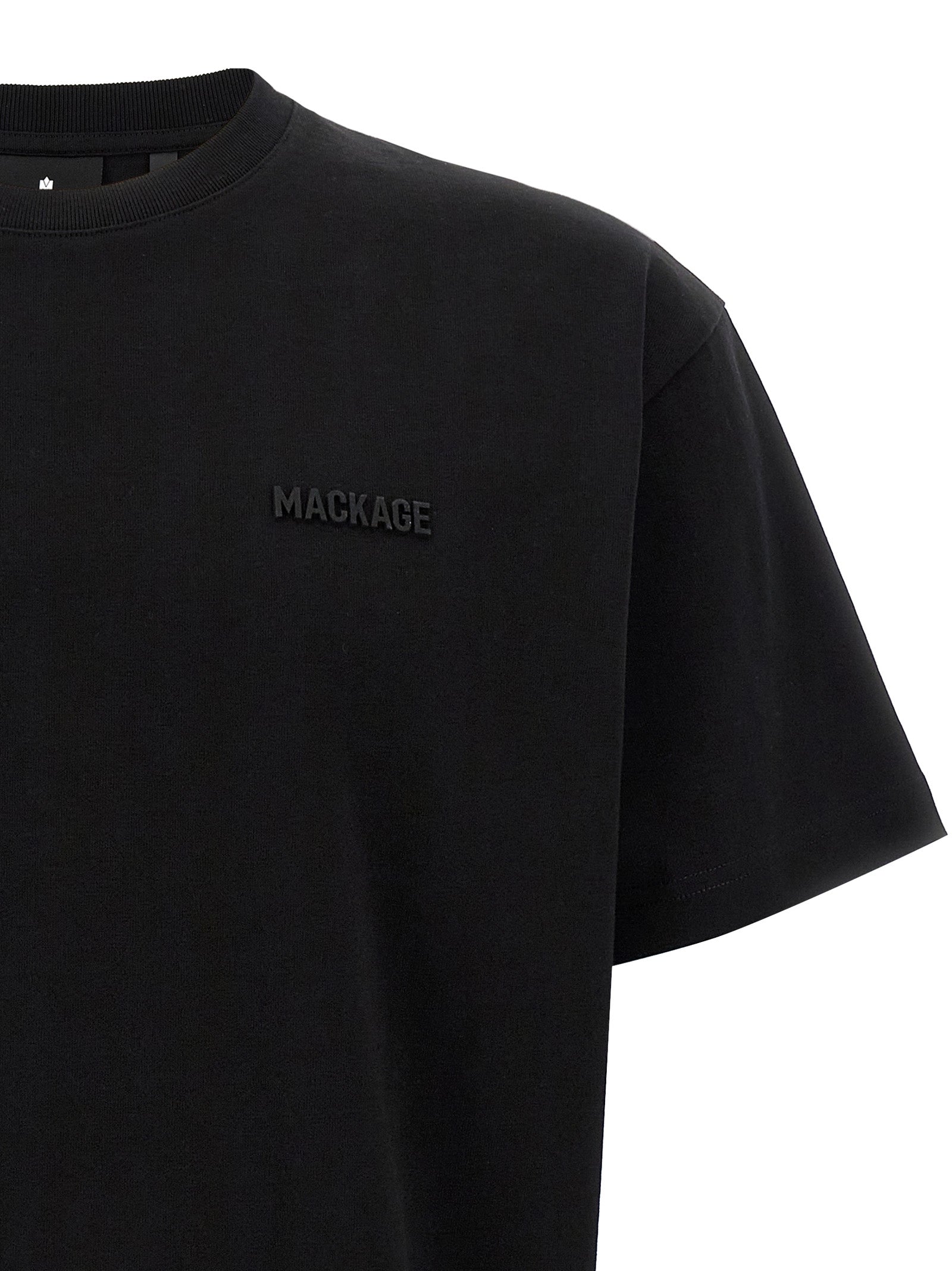 Mackage Schwarzes Baumwoll-T-Shirt