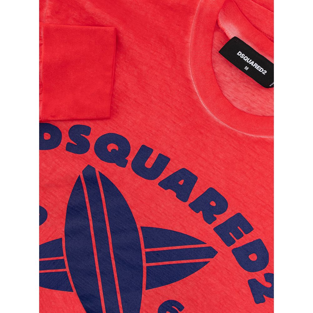 Dsquared² Rotes Baumwoll-T-Shirt