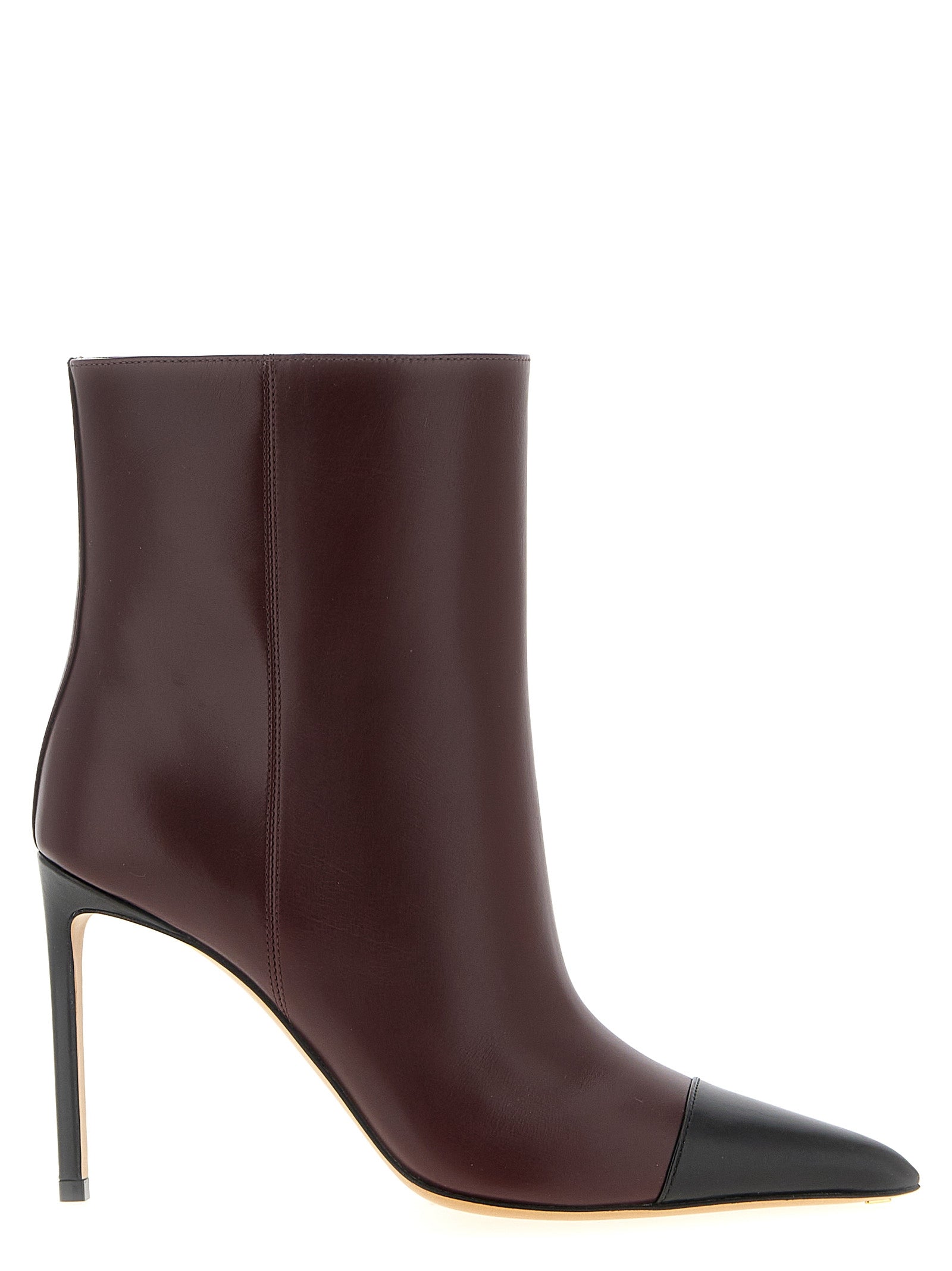 Francesco Russo Ankle Boots in Bordeaux Goatskin