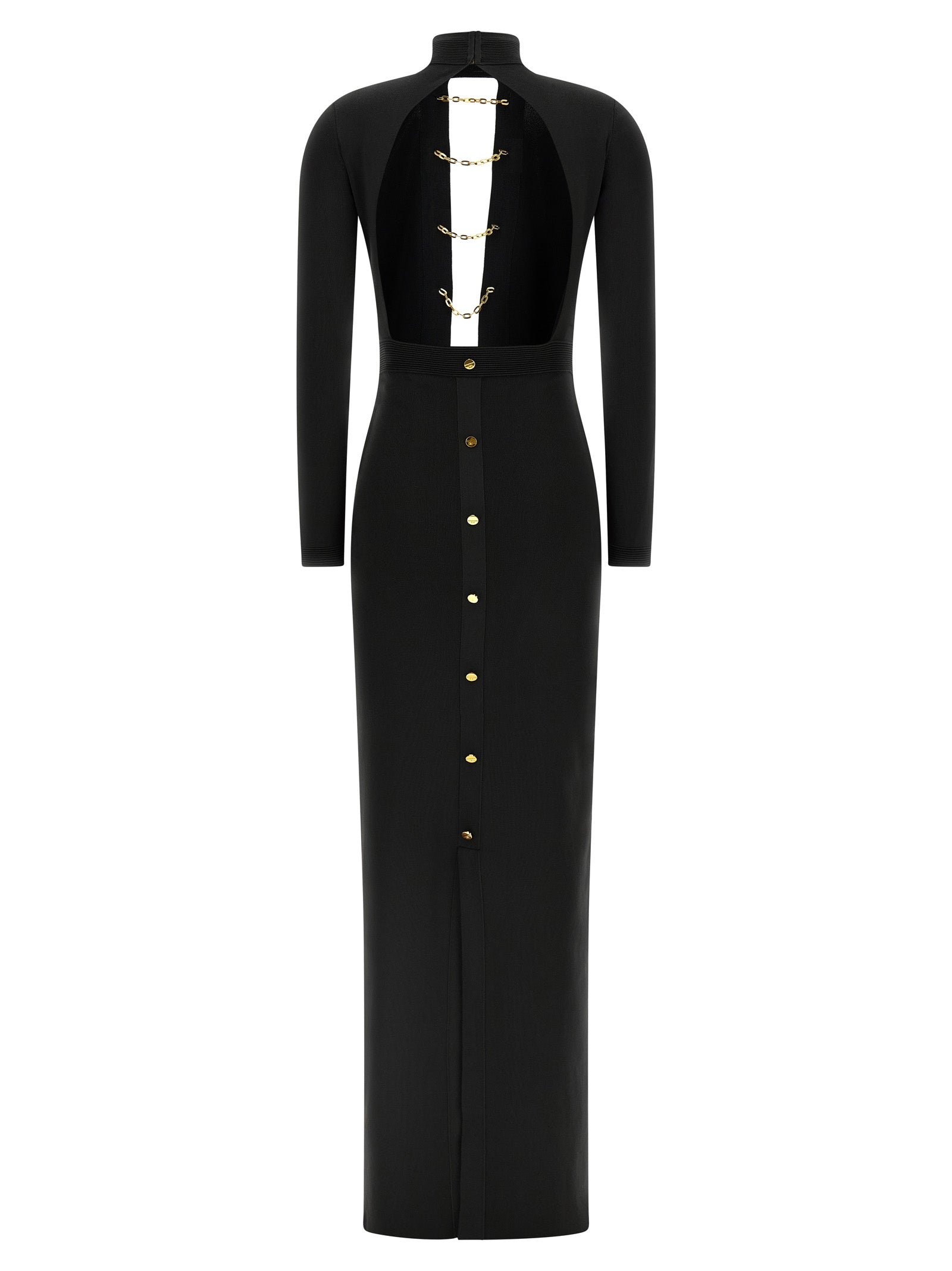 Elisabetta Franchi Schwarzes Viskose-Maxikleid