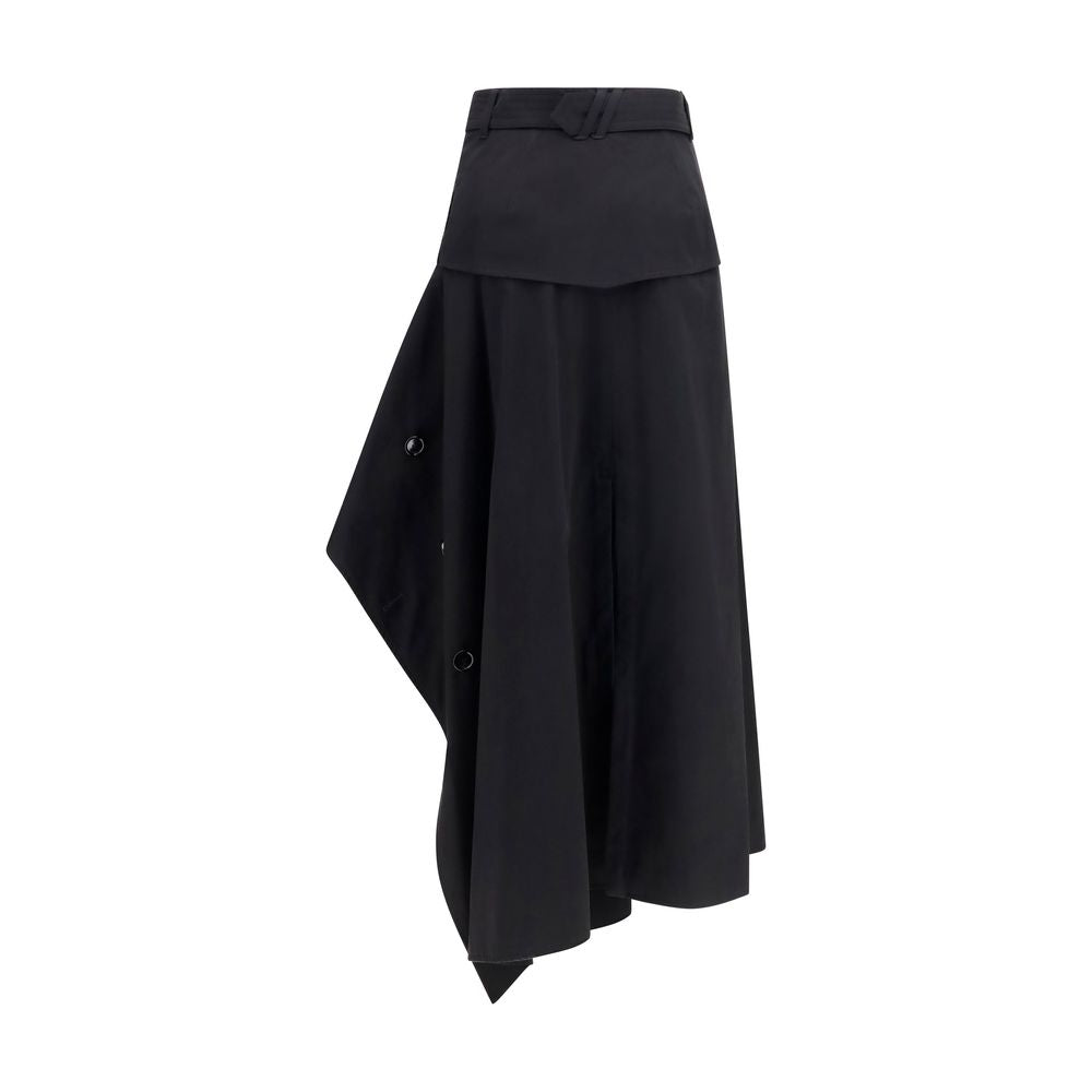 Burberry Schwarzer Baumwoll-Maxirock