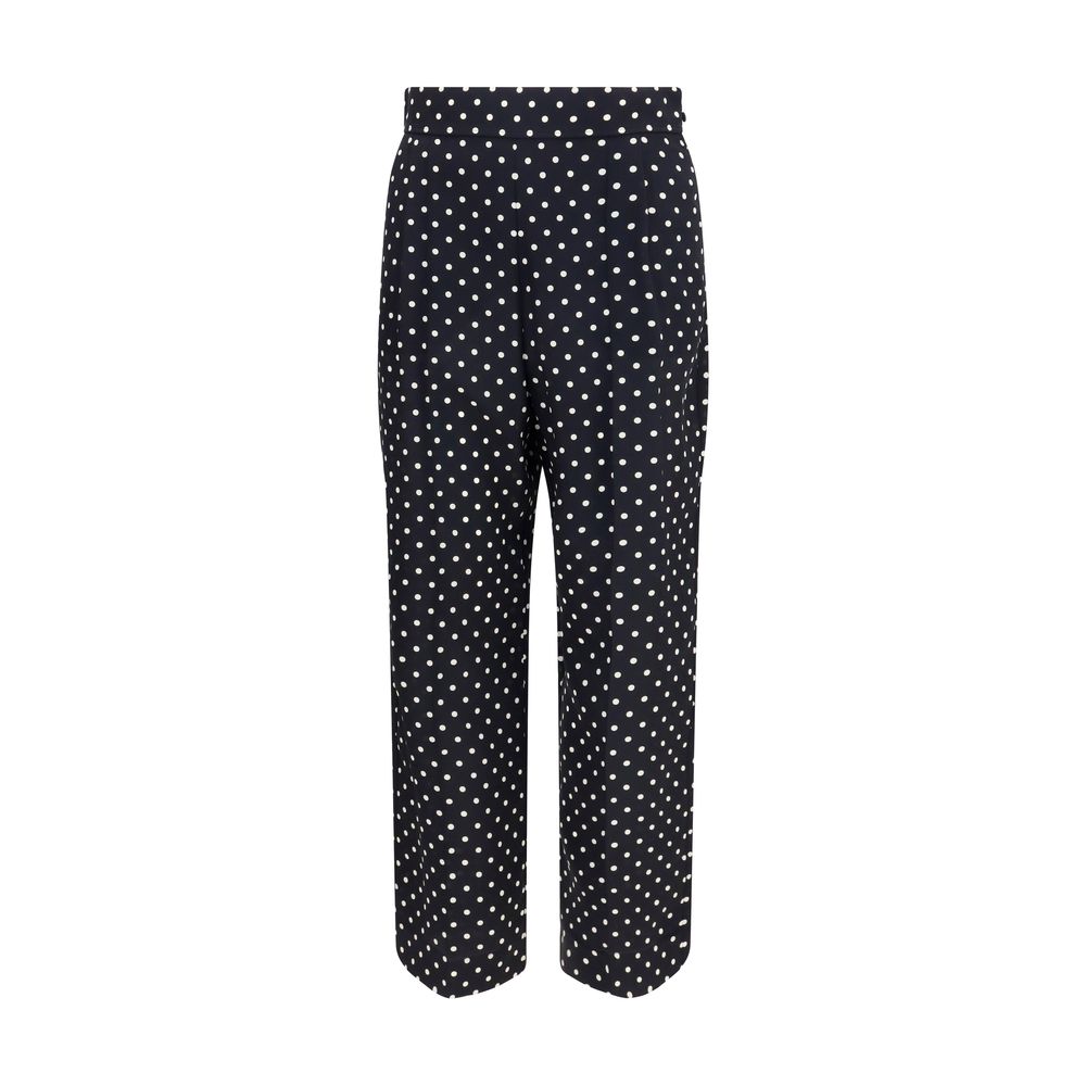 Valentino Garavani Schwarze Seiden-Cropped-Hose