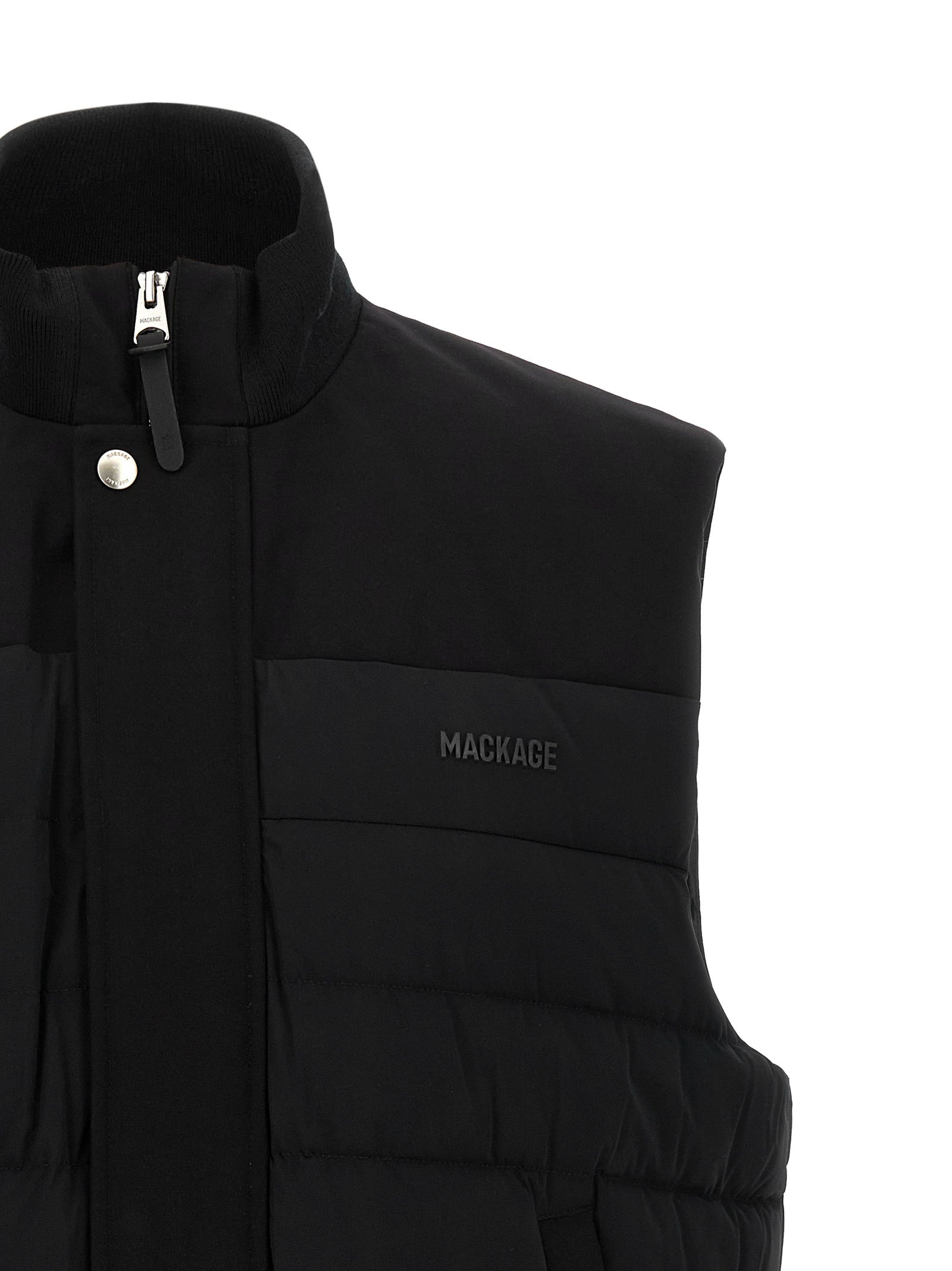 Mackage Schwarze ärmellose Nylon-Jacke