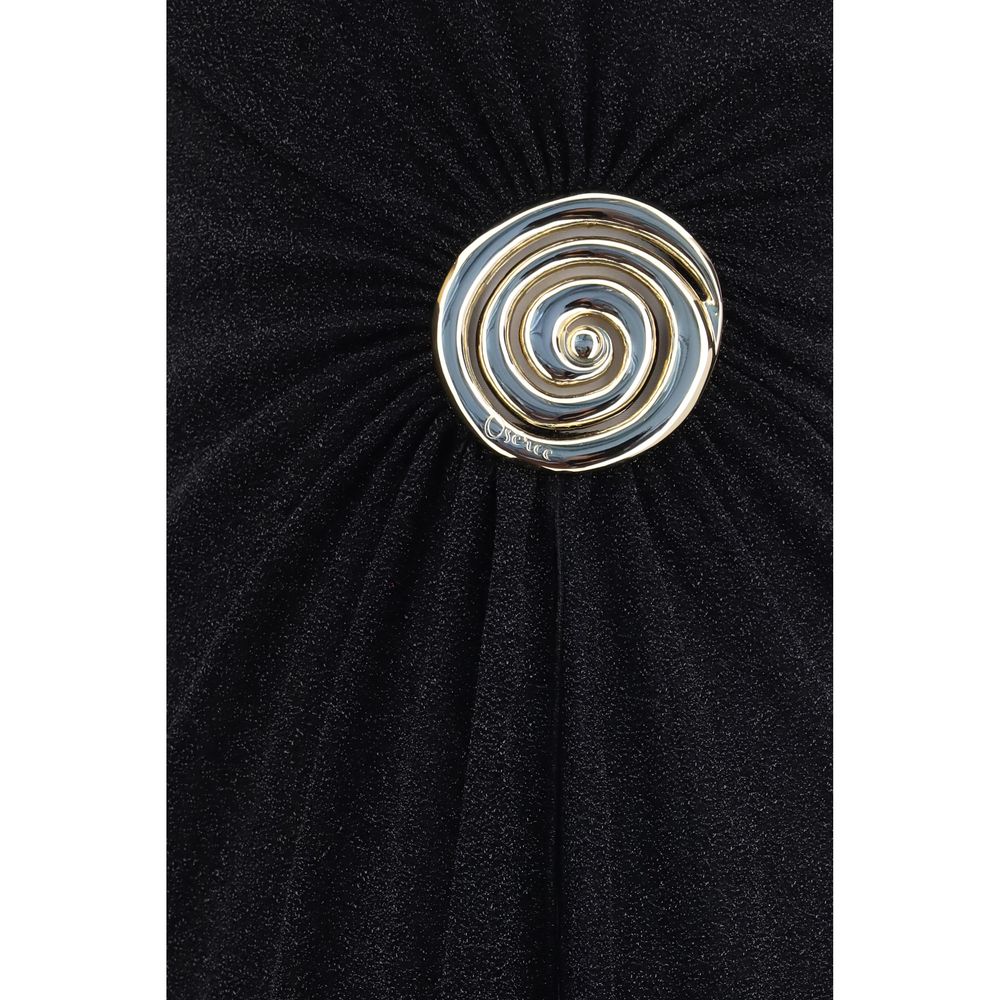Oséree Schwarzes Polyamid-Cocktailkleid