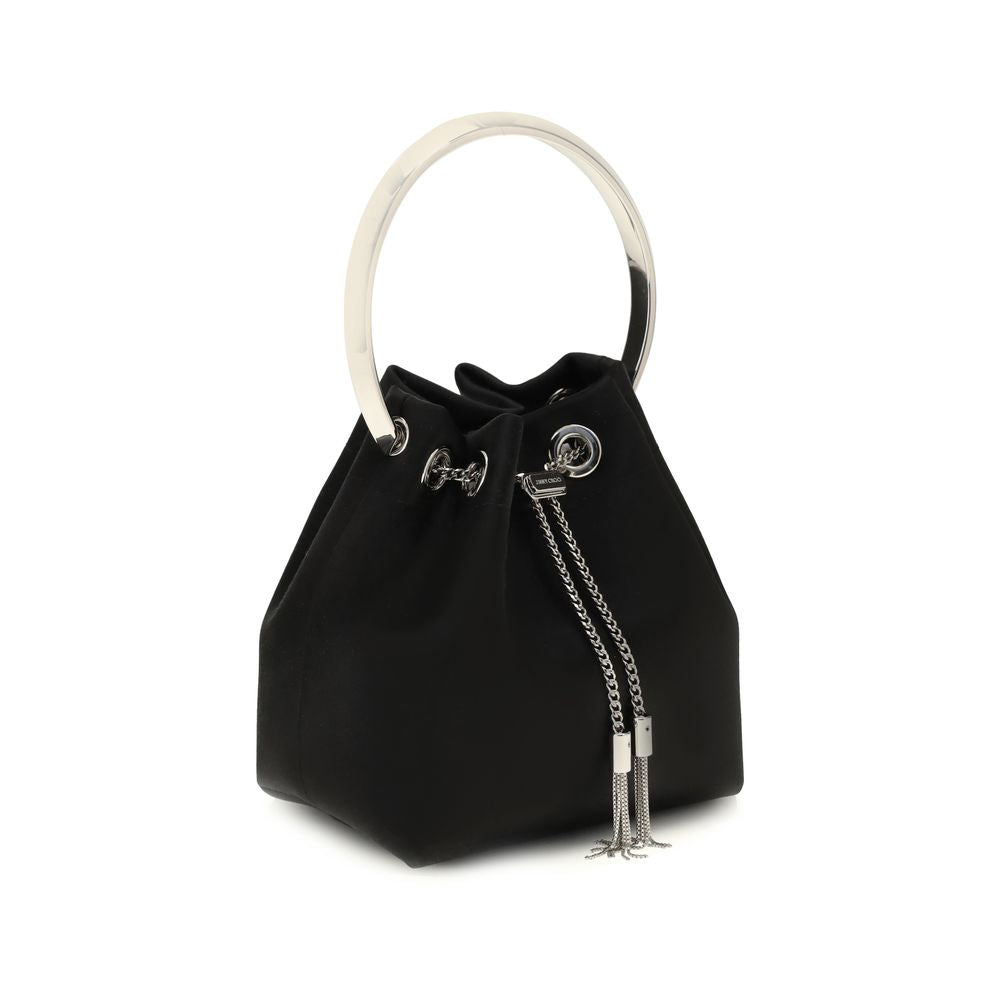 Jimmy Choo Schwarze Baumwoll-Umhängetasche