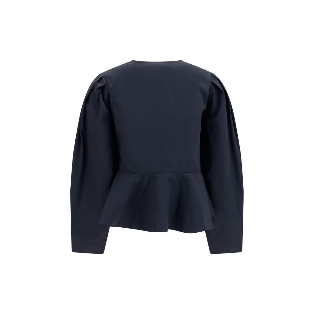 Ganni Schwarze Baumwollbluse