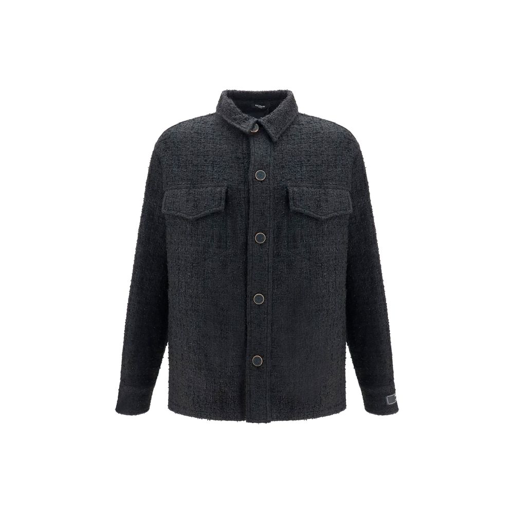 Balmain Schwarze Baumwoll-Shell-Jacke