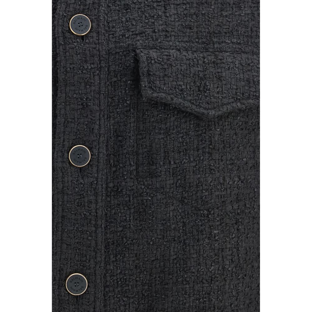Balmain Schwarze Baumwoll-Shell-Jacke